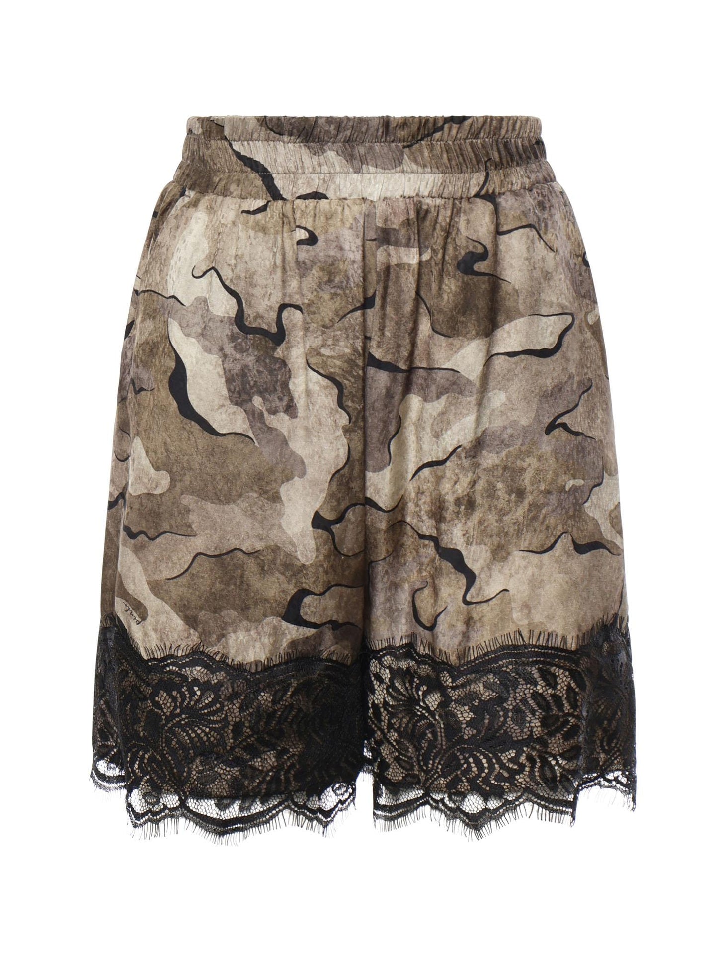 Shorts camouflage con pizzo