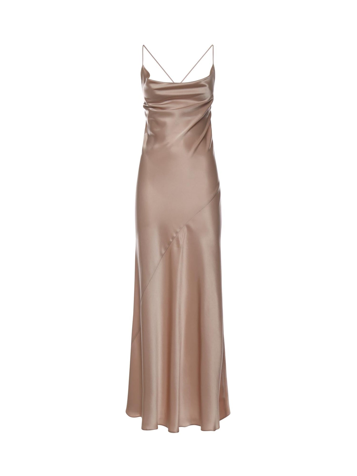 Abito slipdress lungo in satin