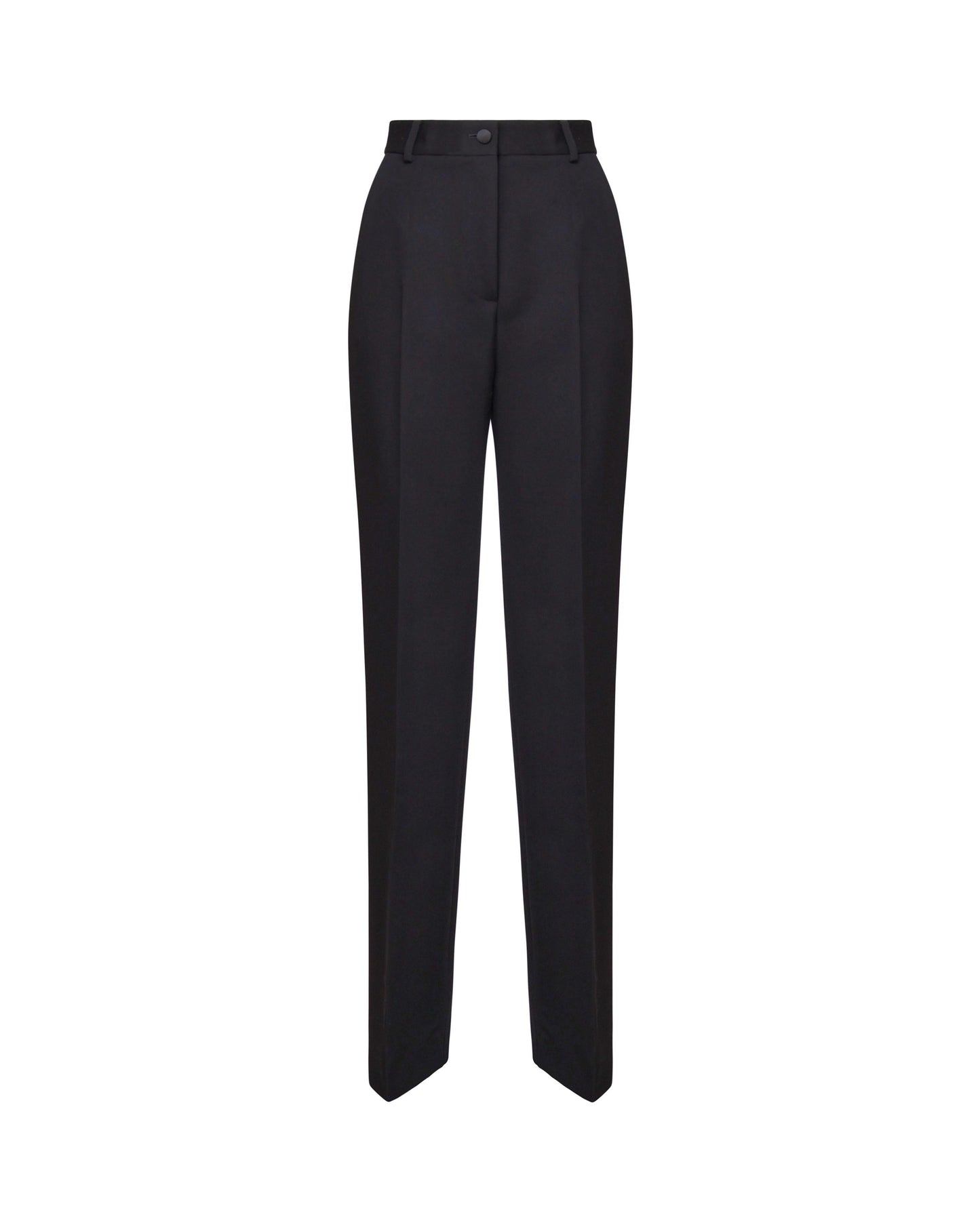Pantaloni tuxedo in gabardina di lana