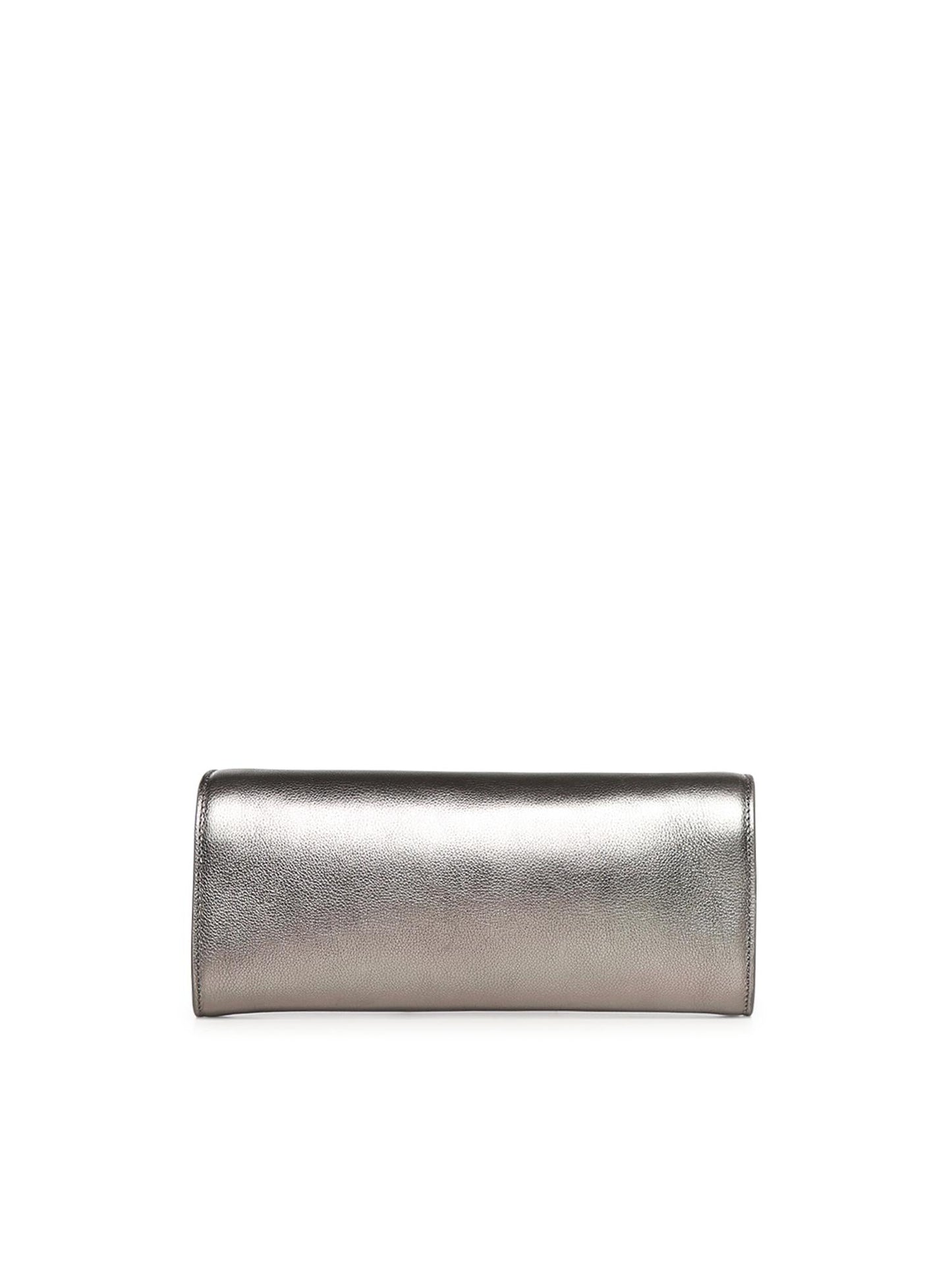Clutch con logo in pelle