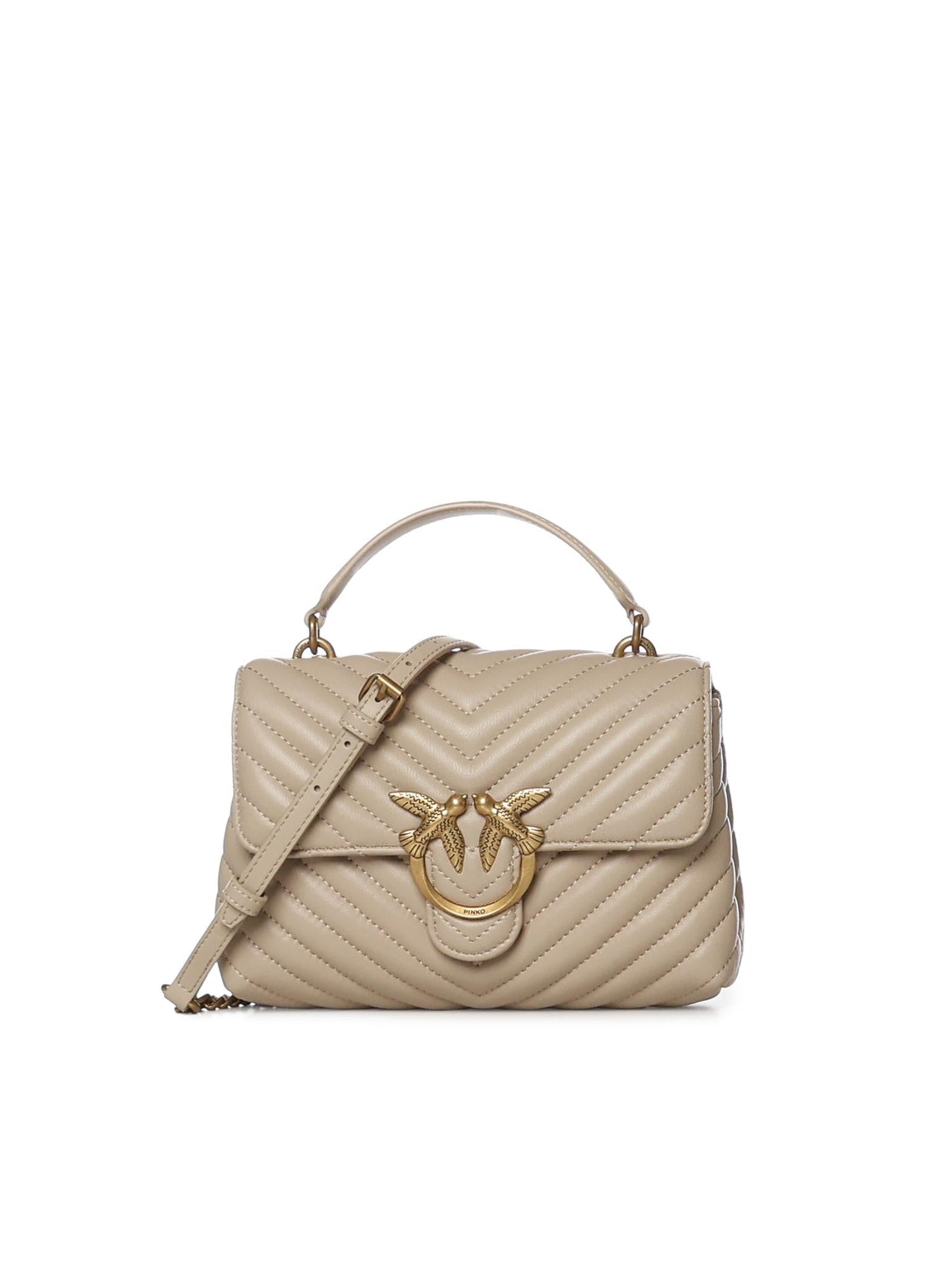 Borsa a mano media Love Bag Puff Chevron in nappa