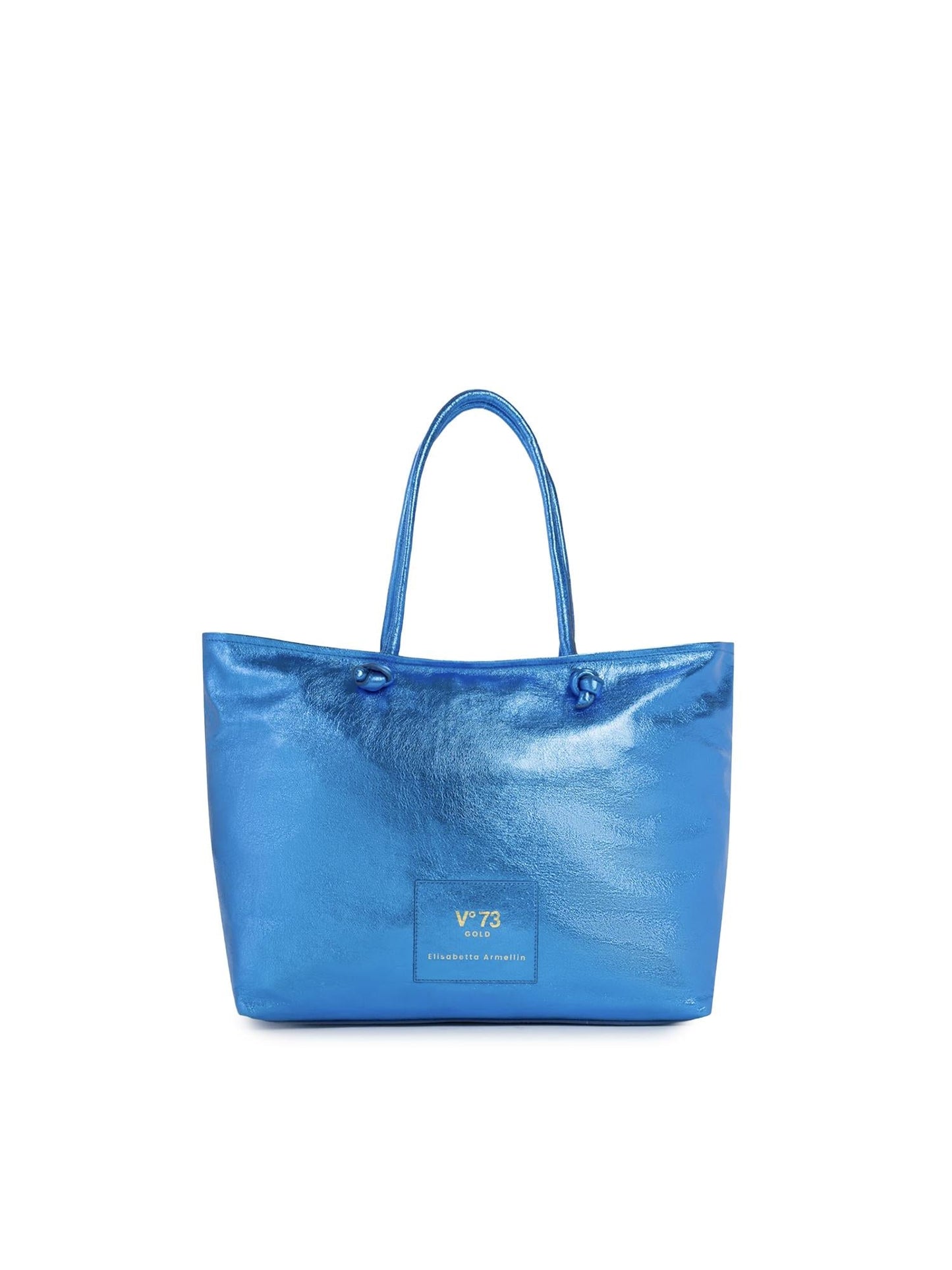 Borsa shopping in pelle con logo