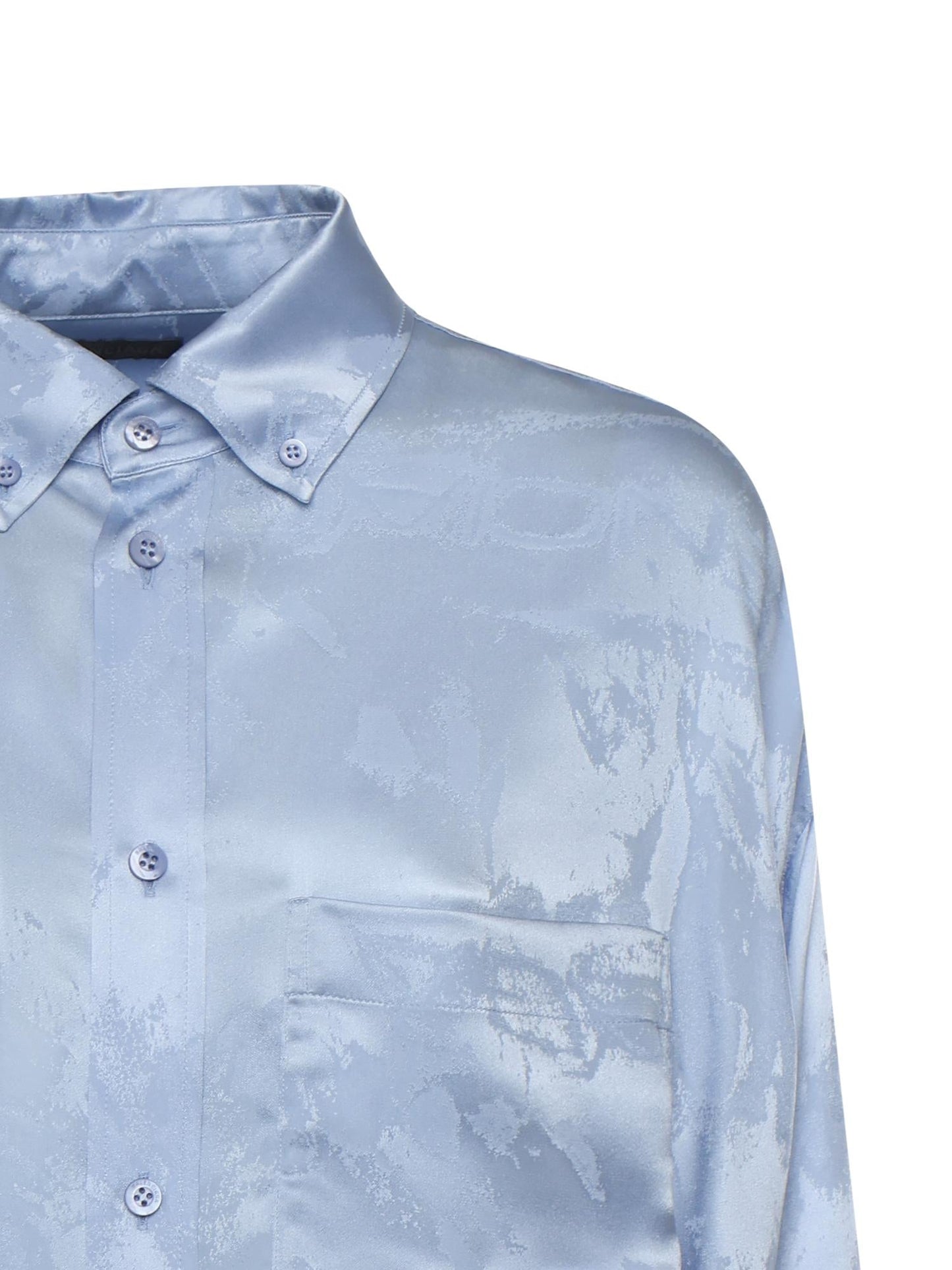 Camicia Cocoon Washed Crayon Allover in seta jacquard