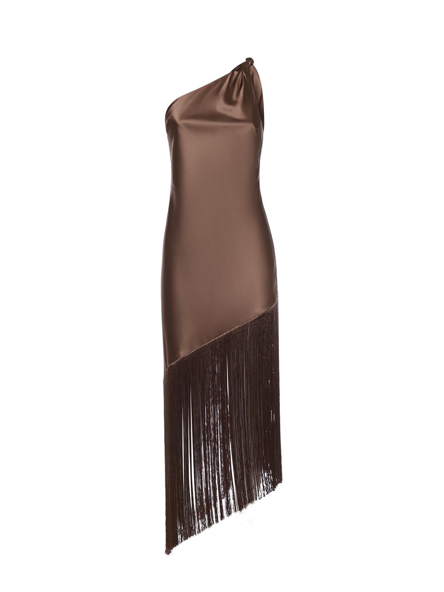 Abito in satin con frange