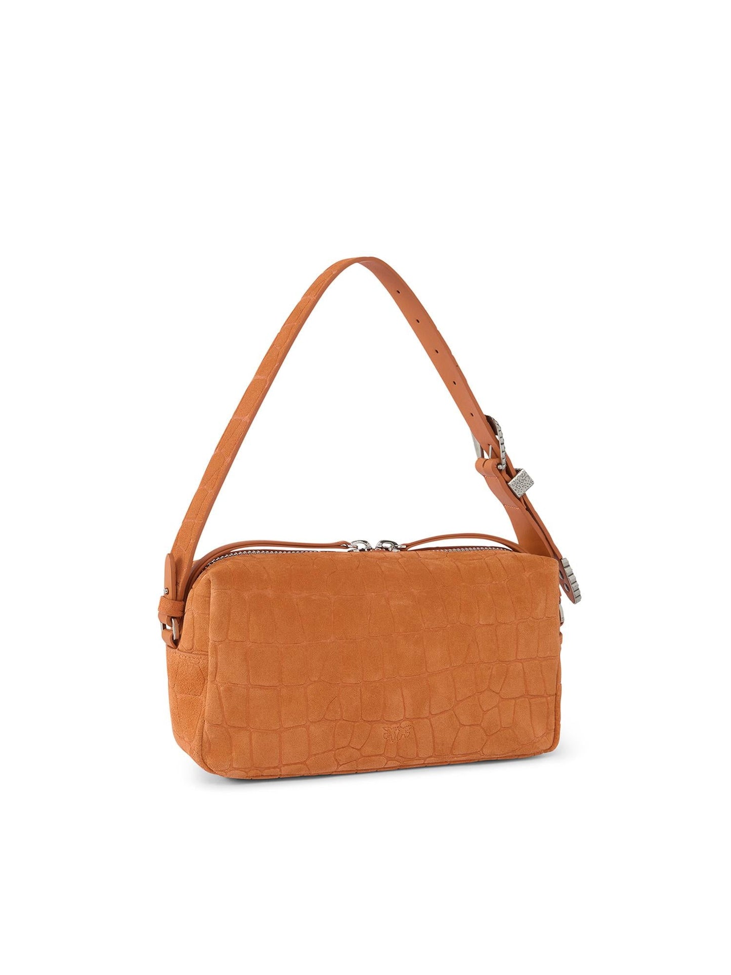 Borsa bauletto a tracolla in pelle stampa coccodrillo