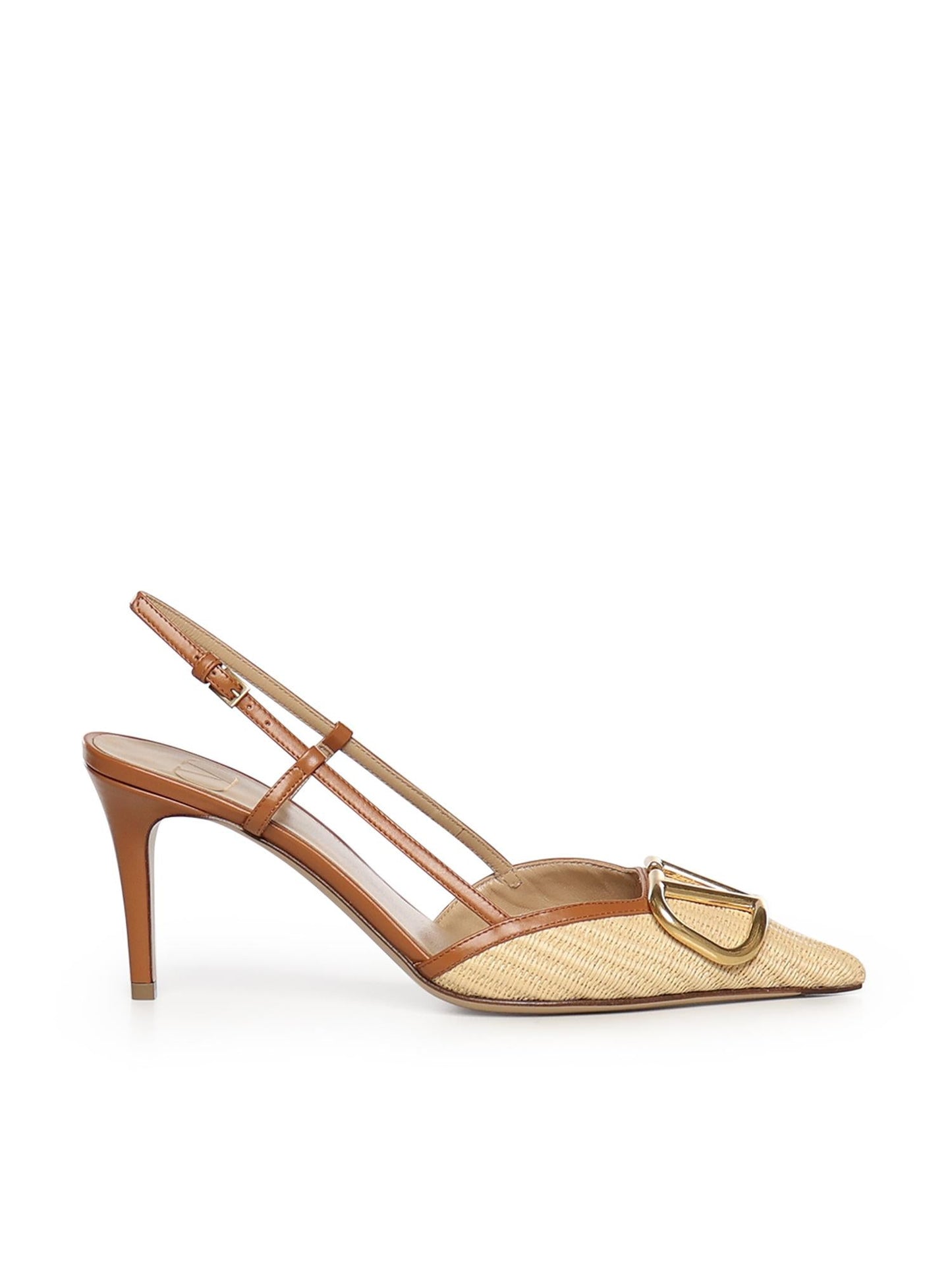 Décolleté slingback Vlogo Signature in rafia