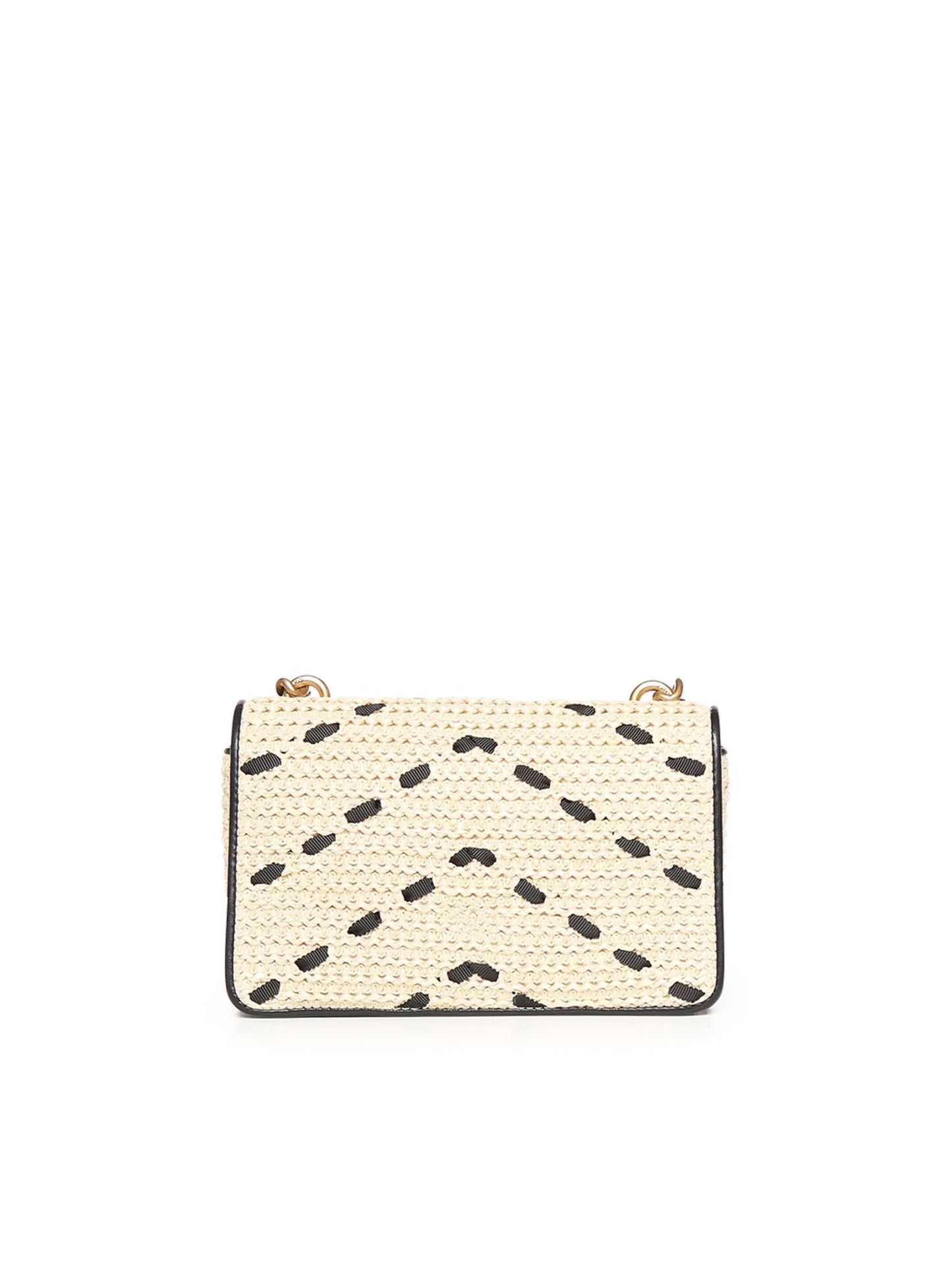 Borsa Mini Love Bag One Light in rafia e pelle