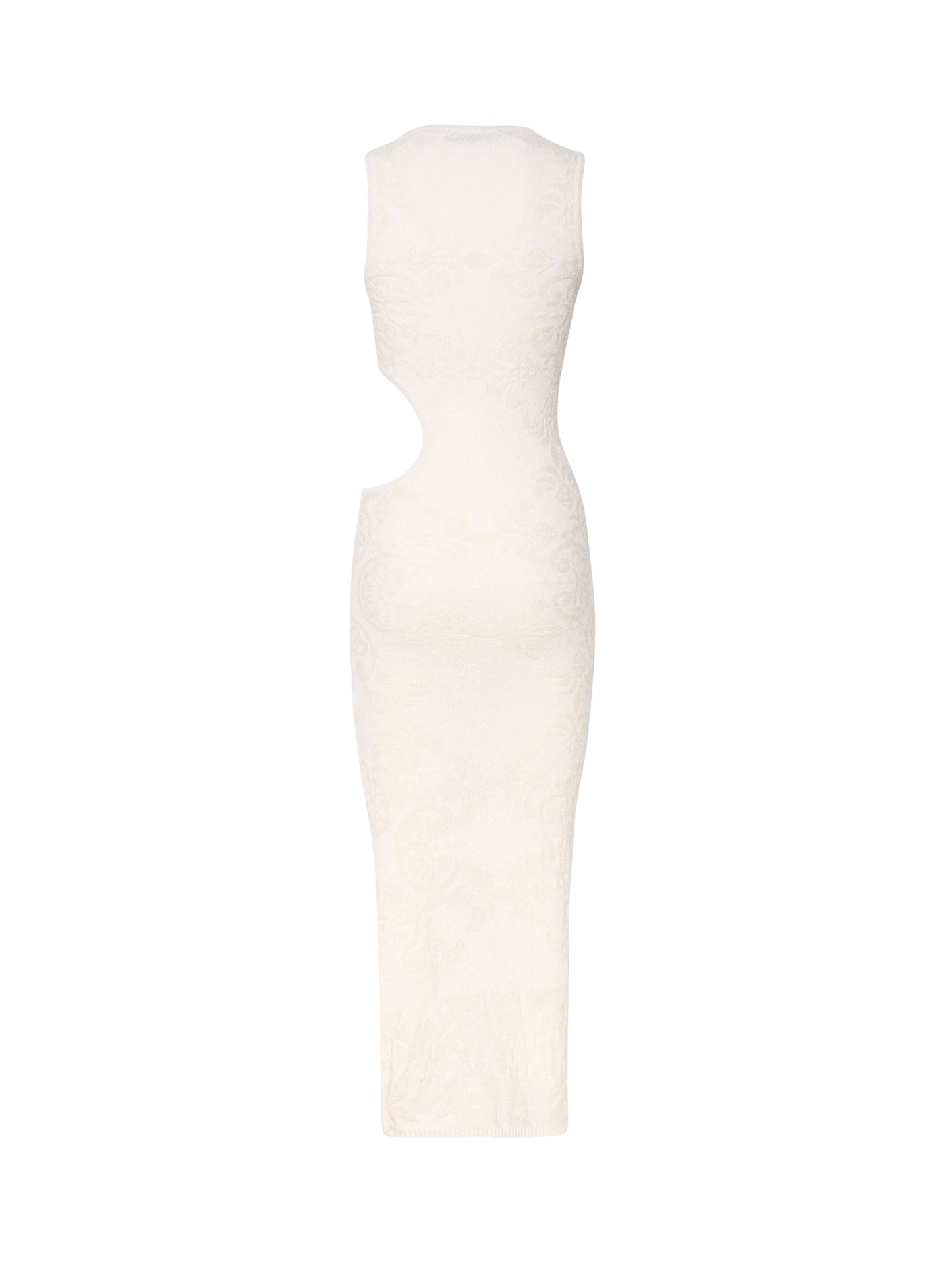 Abito lungo aderente con cut-out sul fianco
