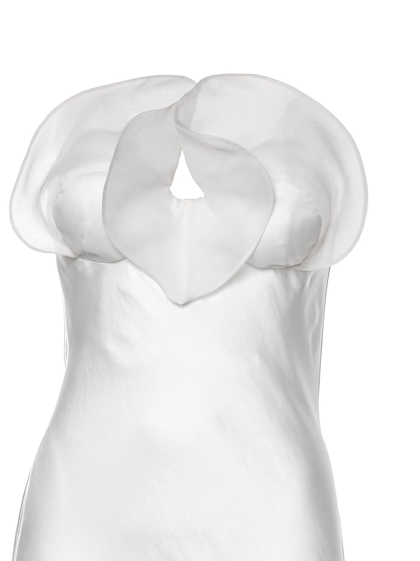 Abito lungo bustier con volant