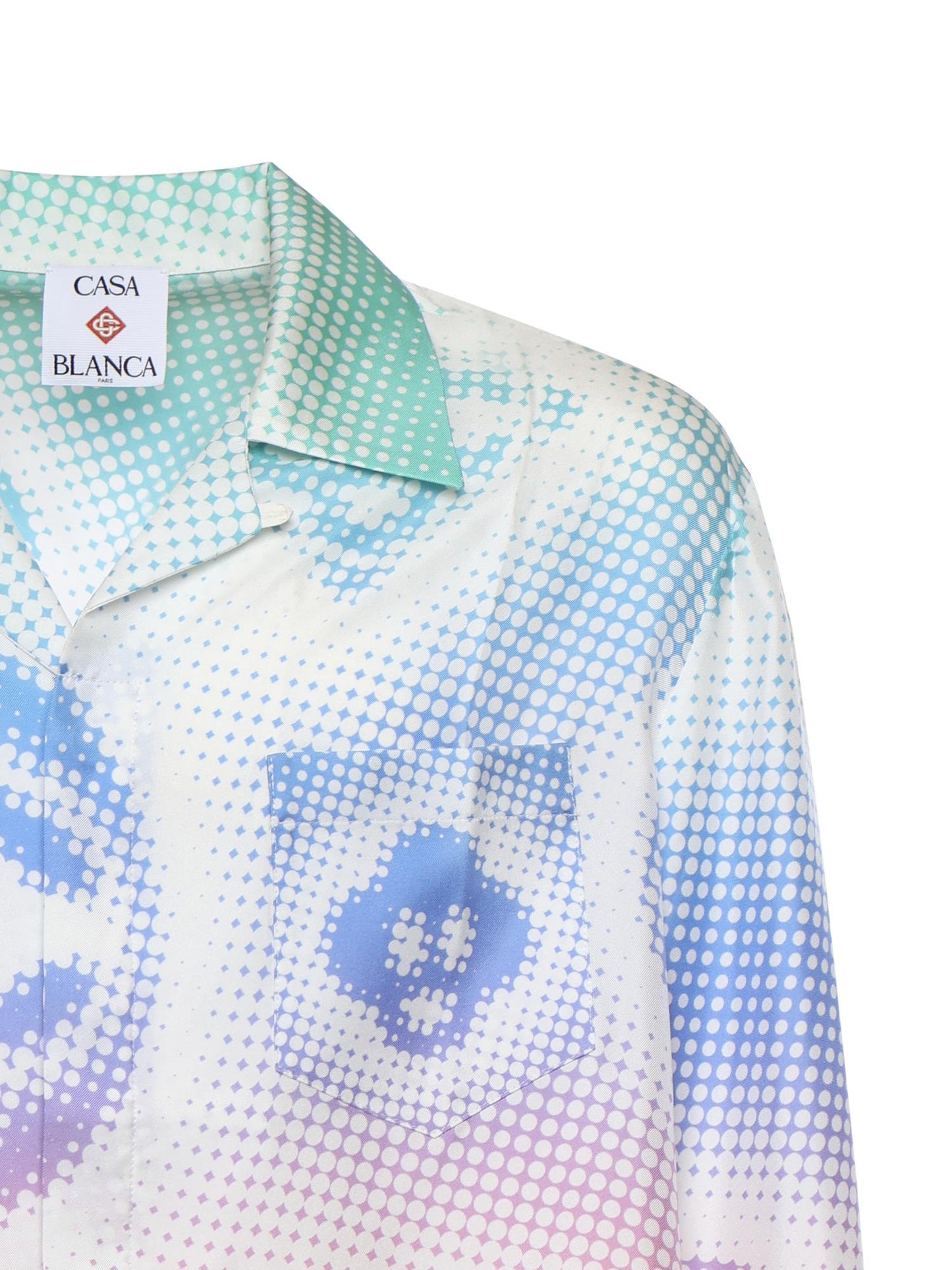 Camicia Halftone Logo in seta