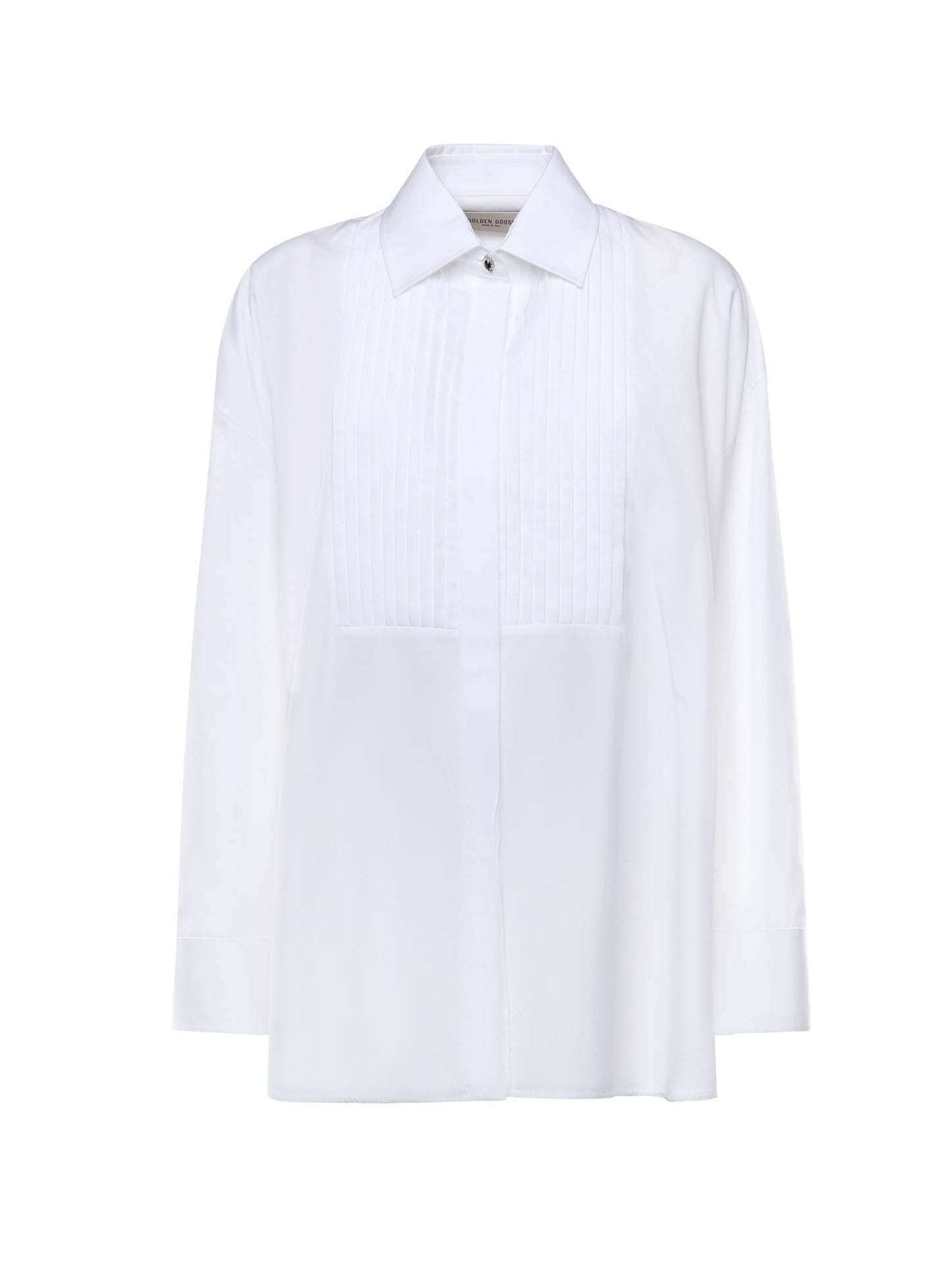 Camicia in cotone con dettaglio plissé