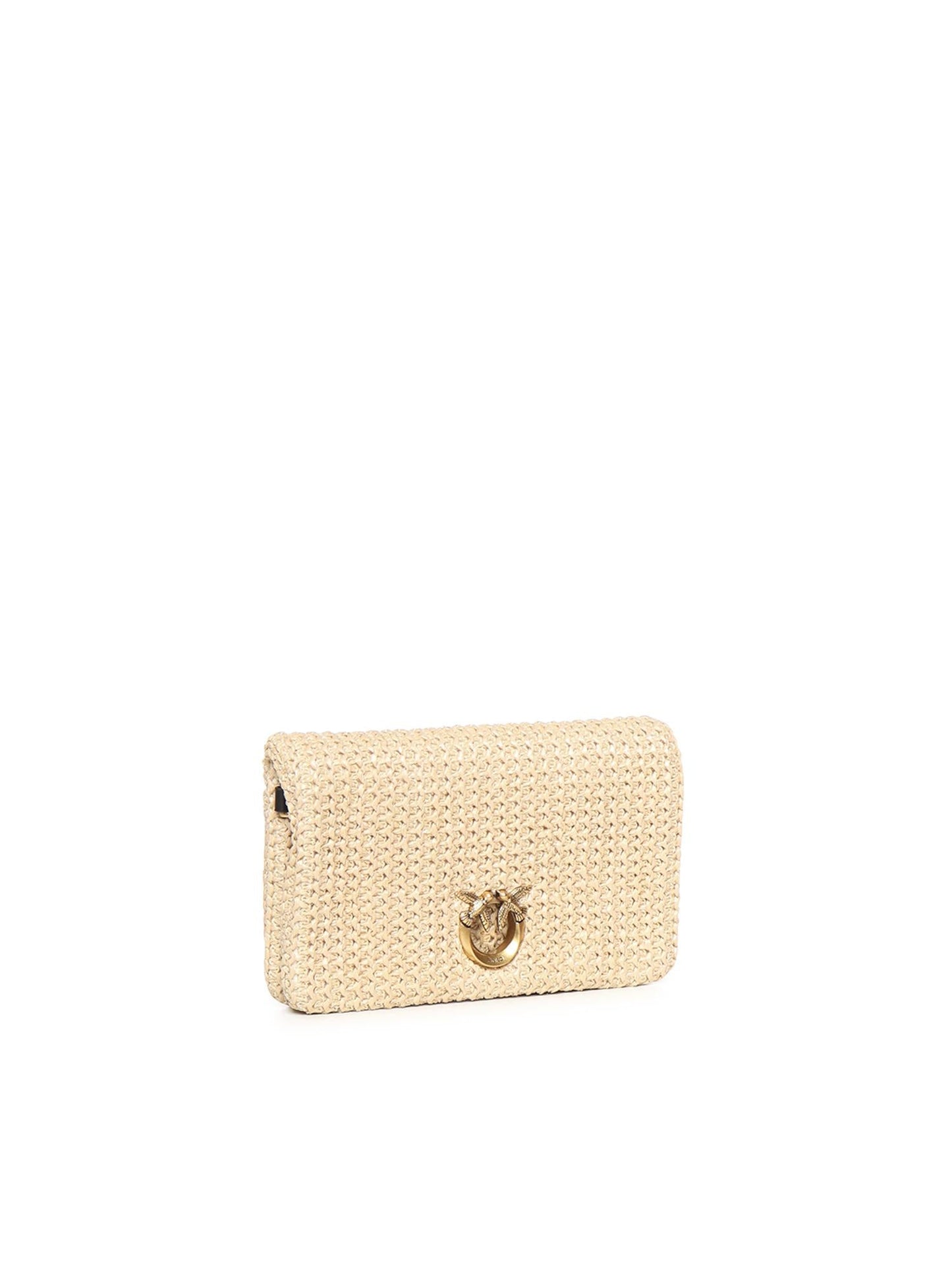 Pochette a tracolla Love Bag Click Soft Horizontal Mini in rafia