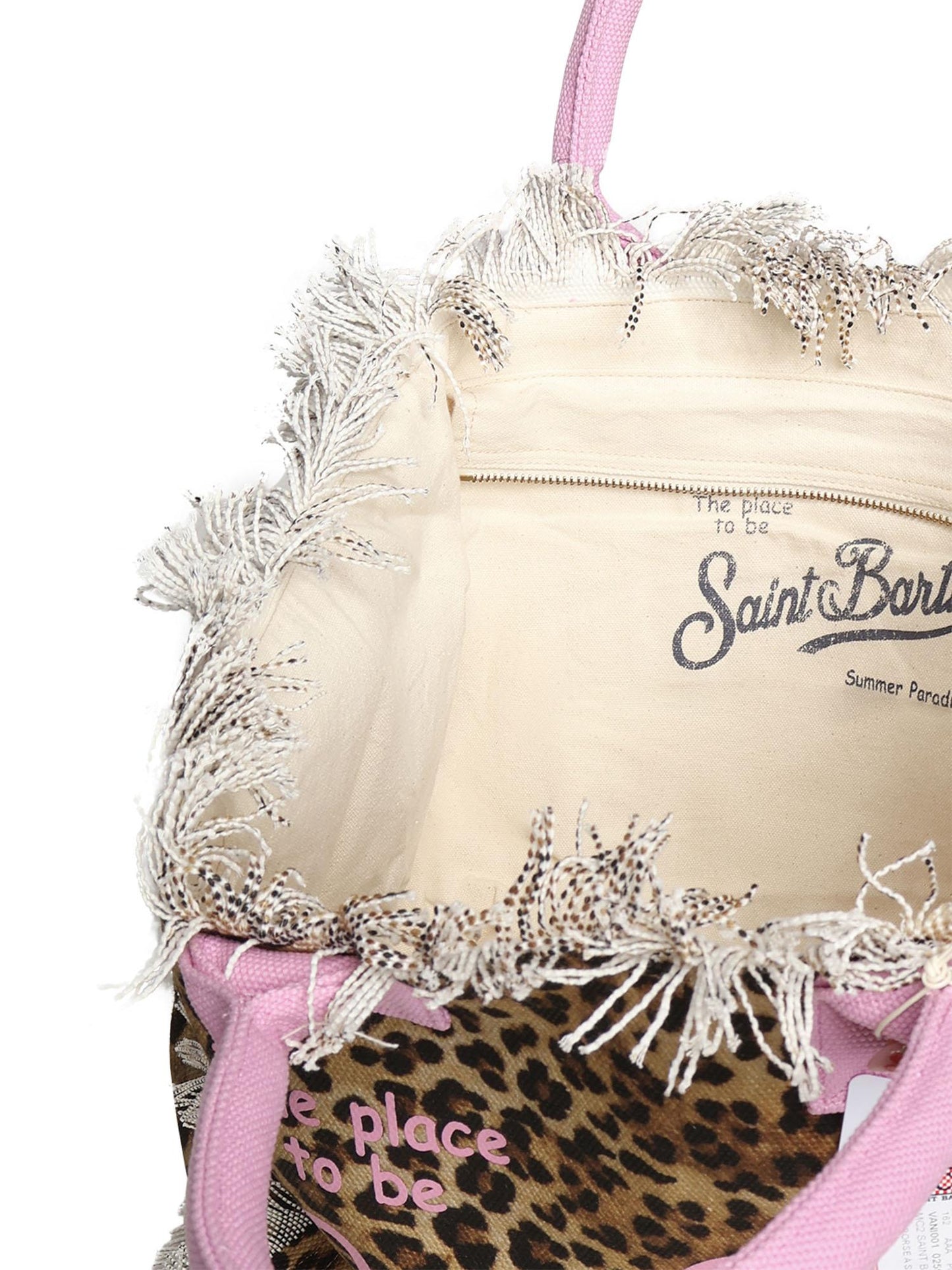 Borsa Vanity in canvas con stampa animalier