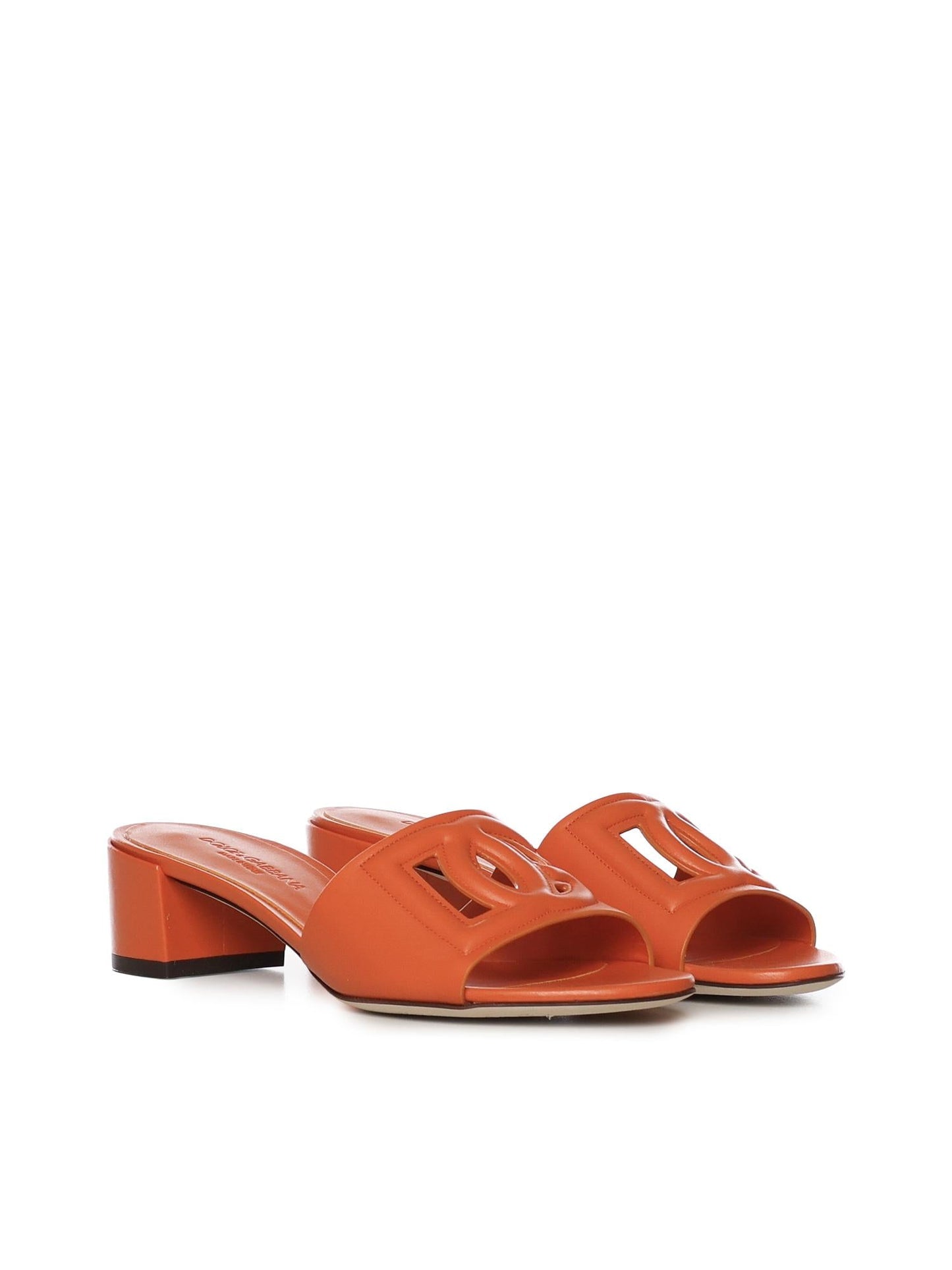 Slide in pelle di vitello con logo