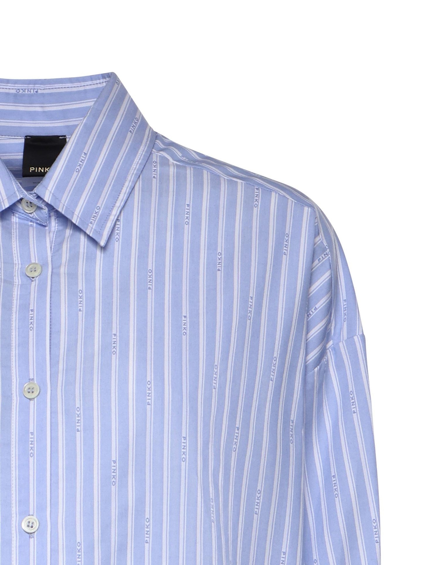 Camicia cropped in cotone a righe
