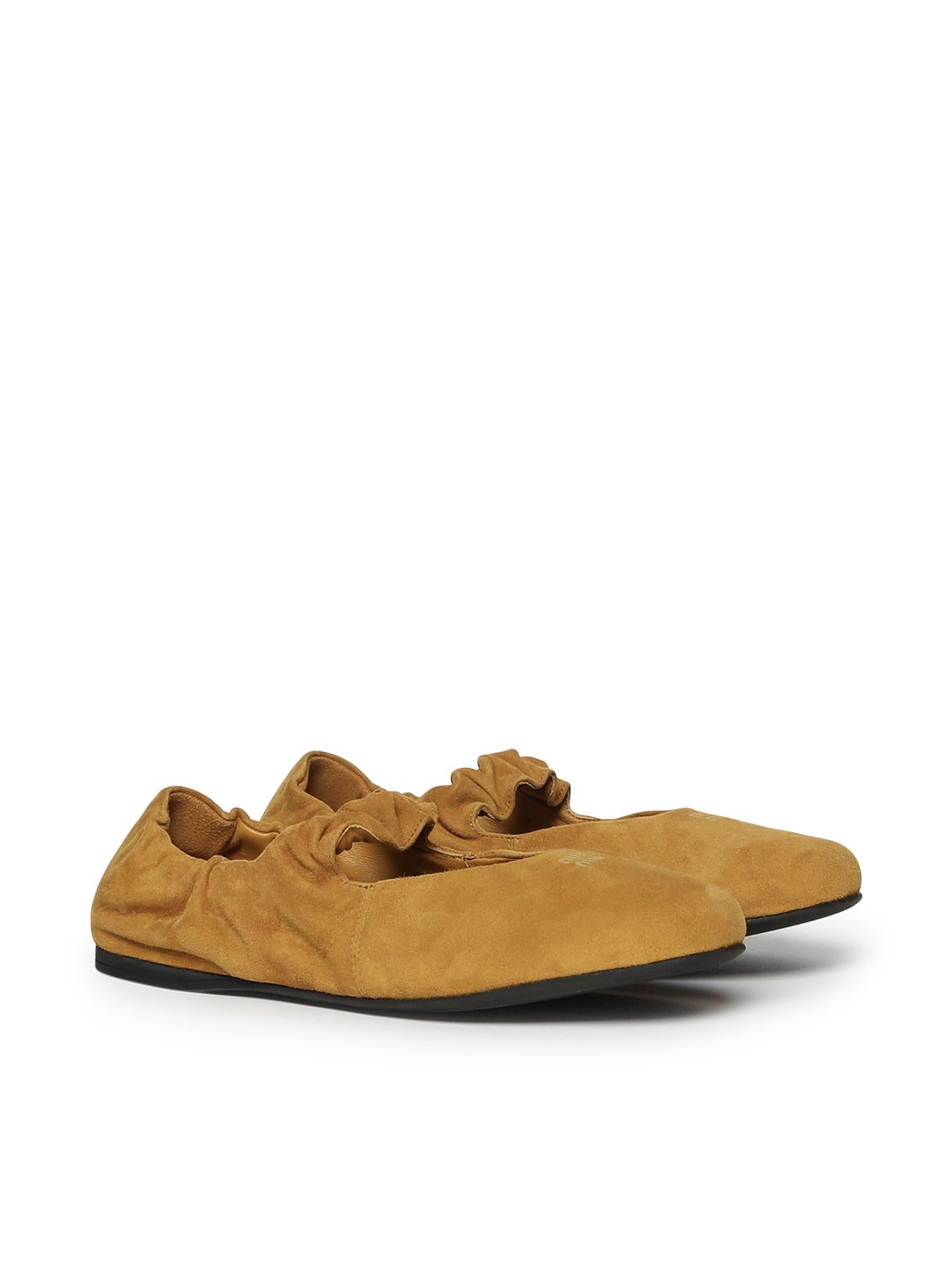 Ballerine Ruches in camoscio