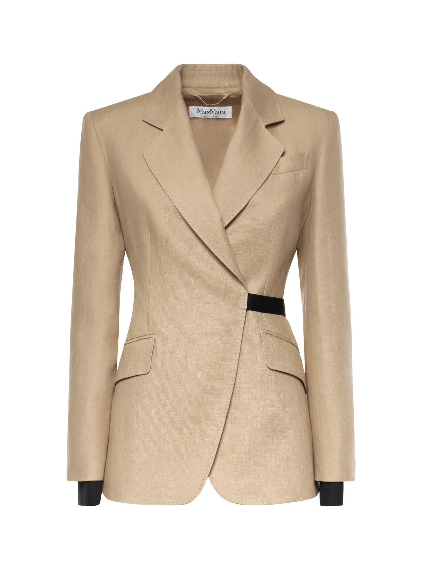 Blazer doppiopetto in natté di puro lino