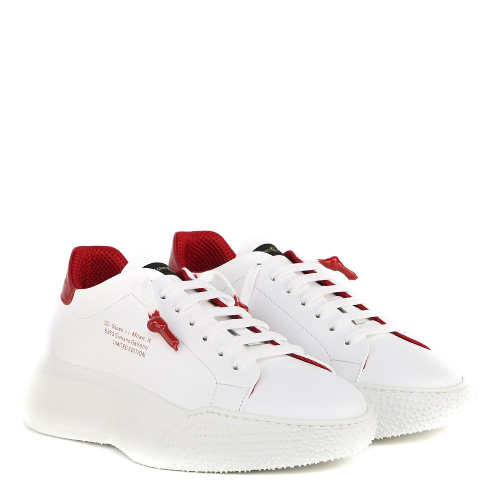 Sneakers nemesis in pelle con talloncino a contrasto