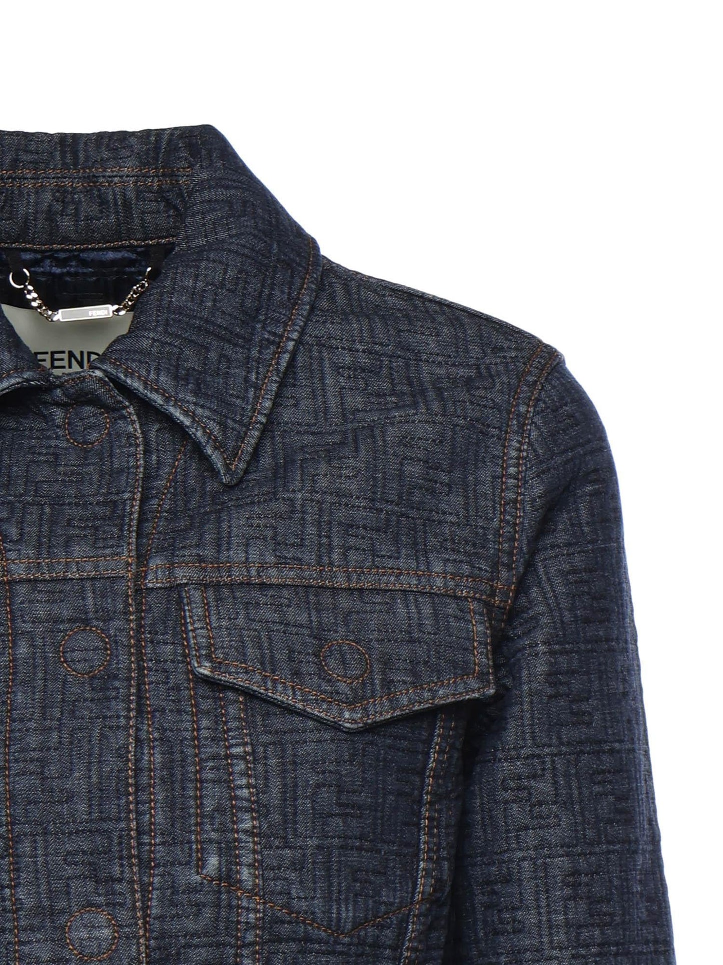 Giacca in denim FF jacquard