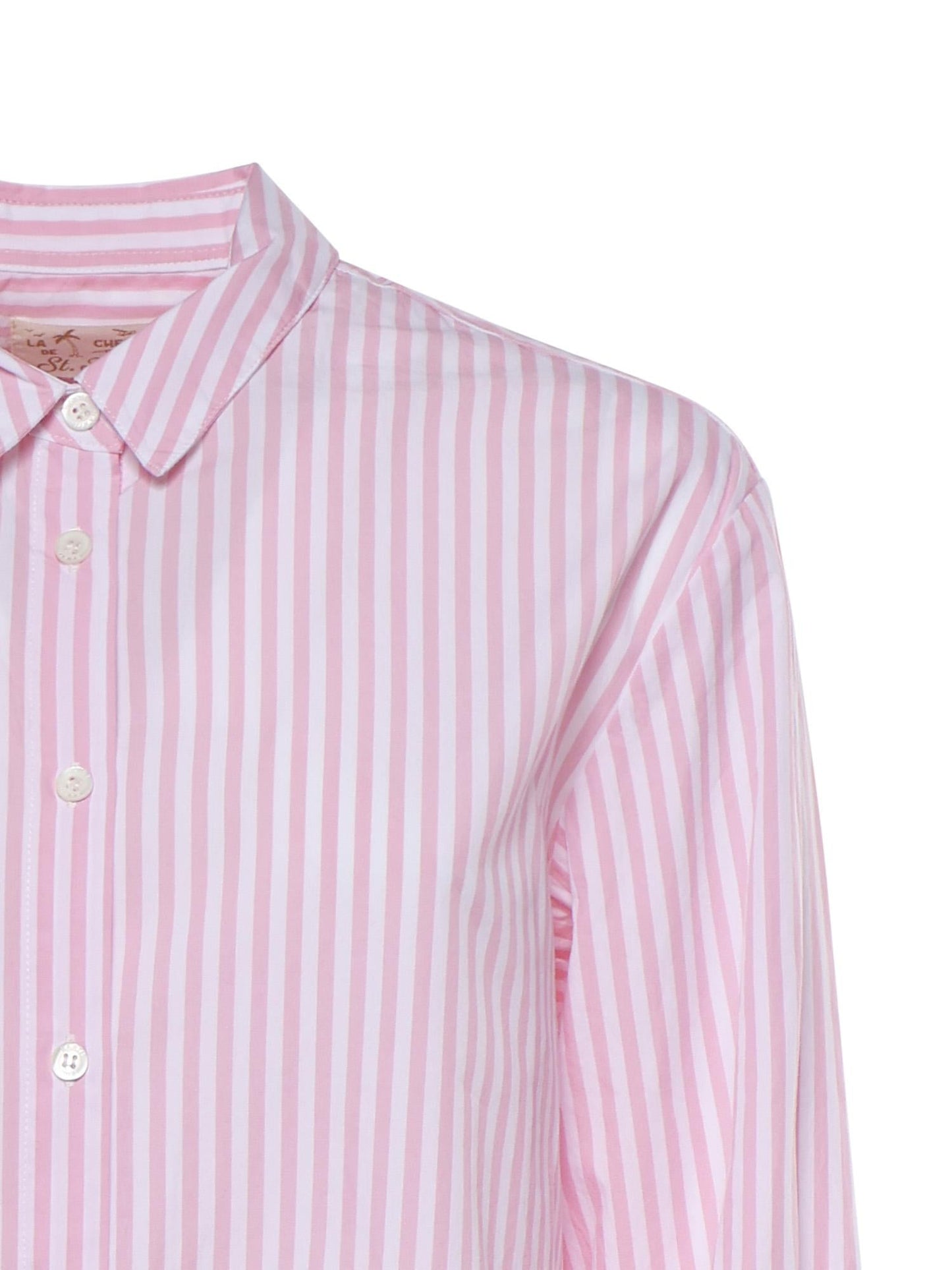 Camicia in cotone a righe con ricamo