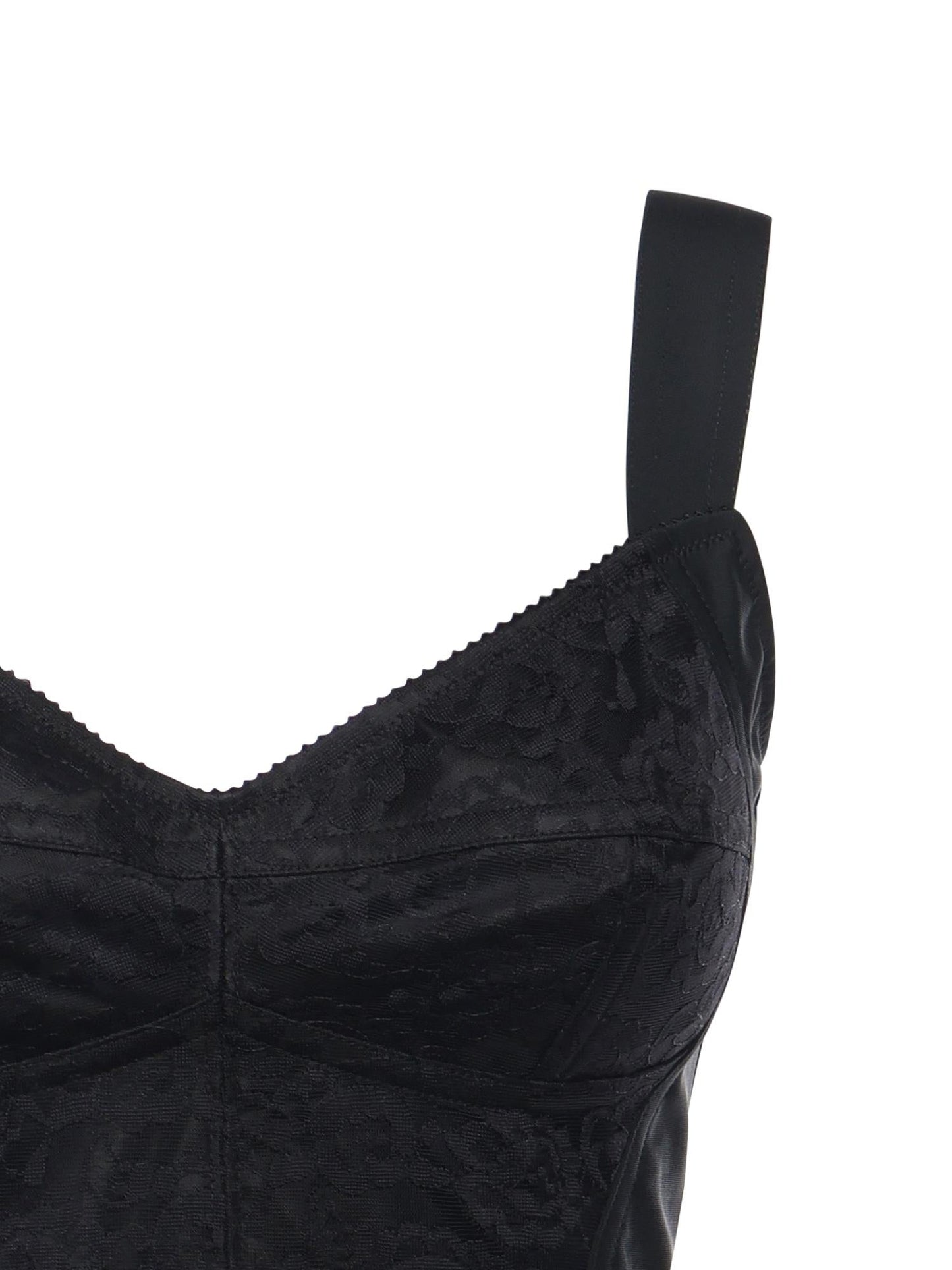 Top bustier in guaina jacquard e pizzo