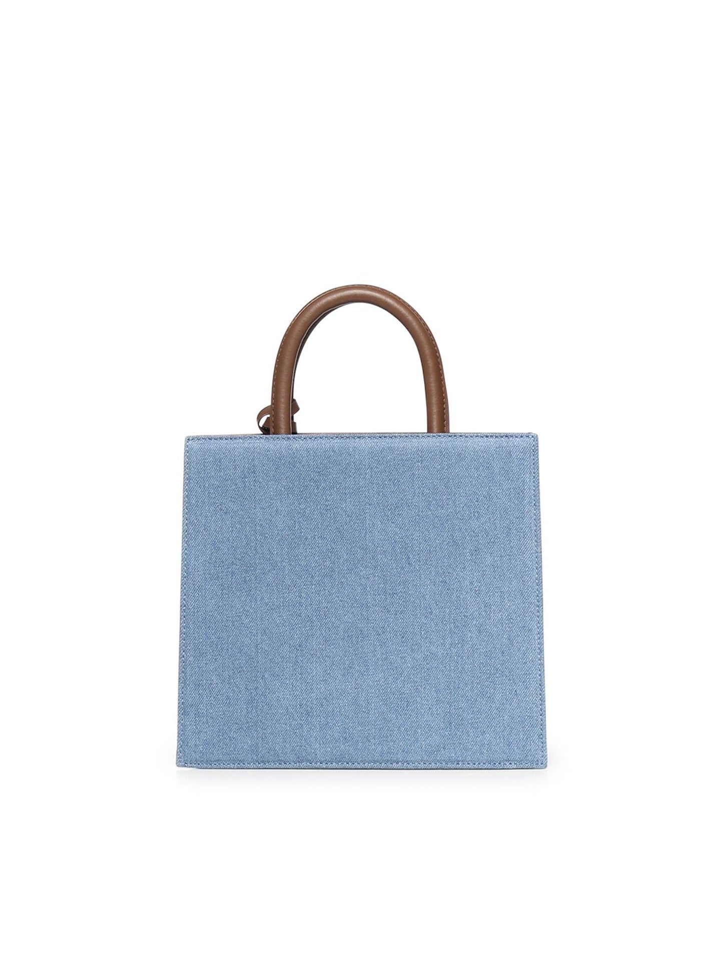 Borsa Shop Midi in denim e pelle