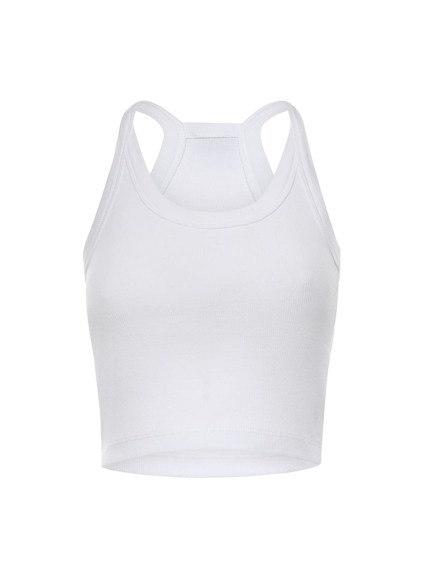Canotta cropped con scollo asimmetrico