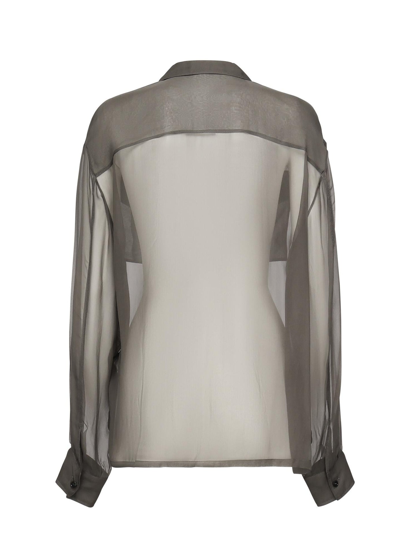 Camicia in chiffon trasparente
