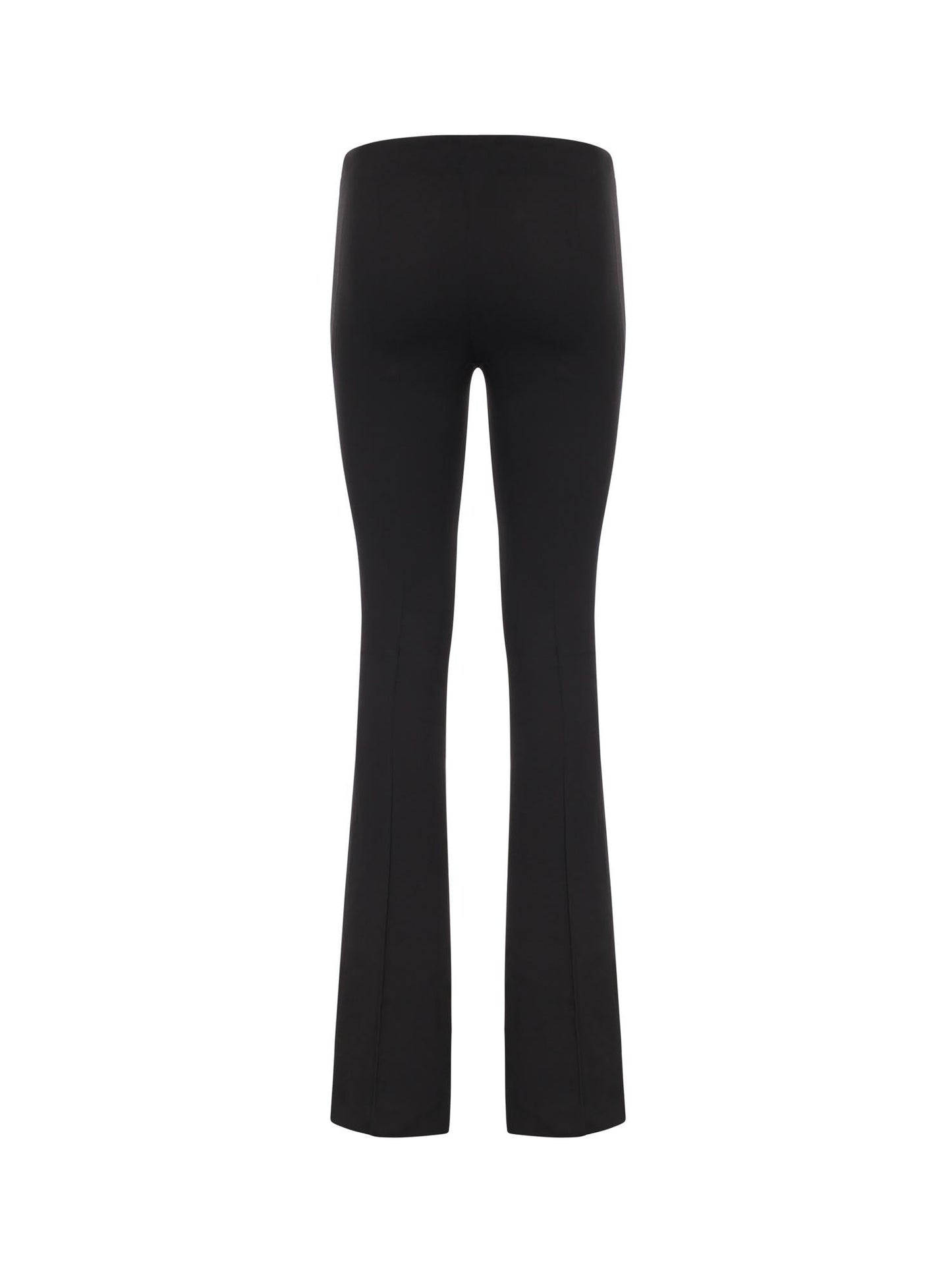 Pantaloni con rose gioiello ricamate