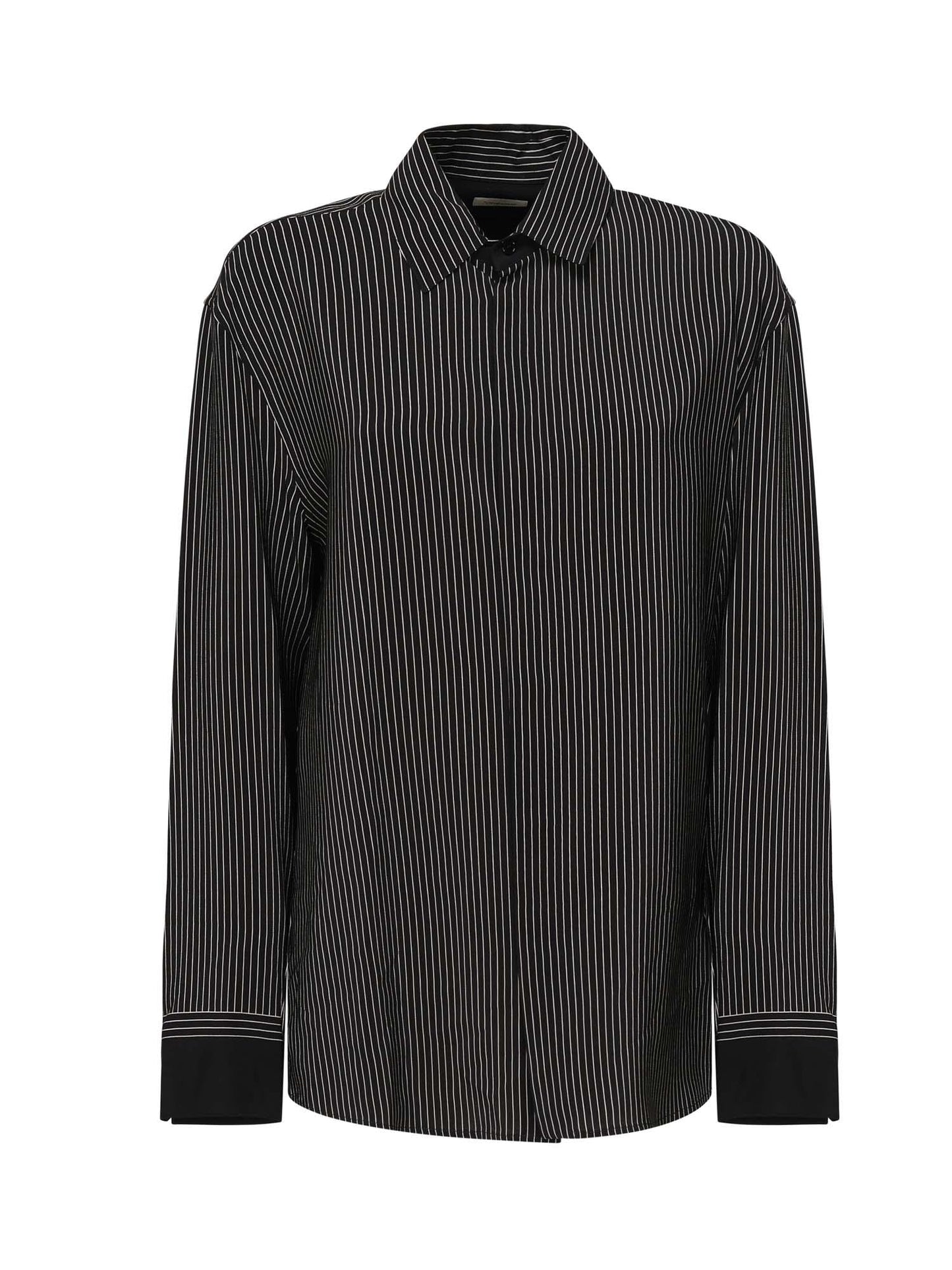 Camicia a righe in seta