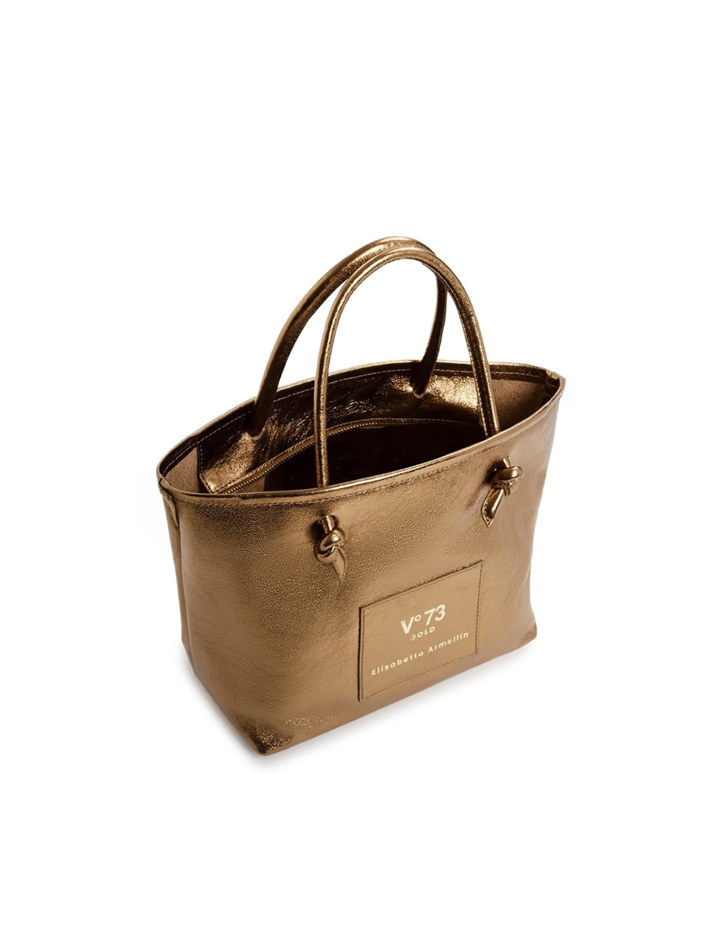 Borsa shopping in pelle con logo
