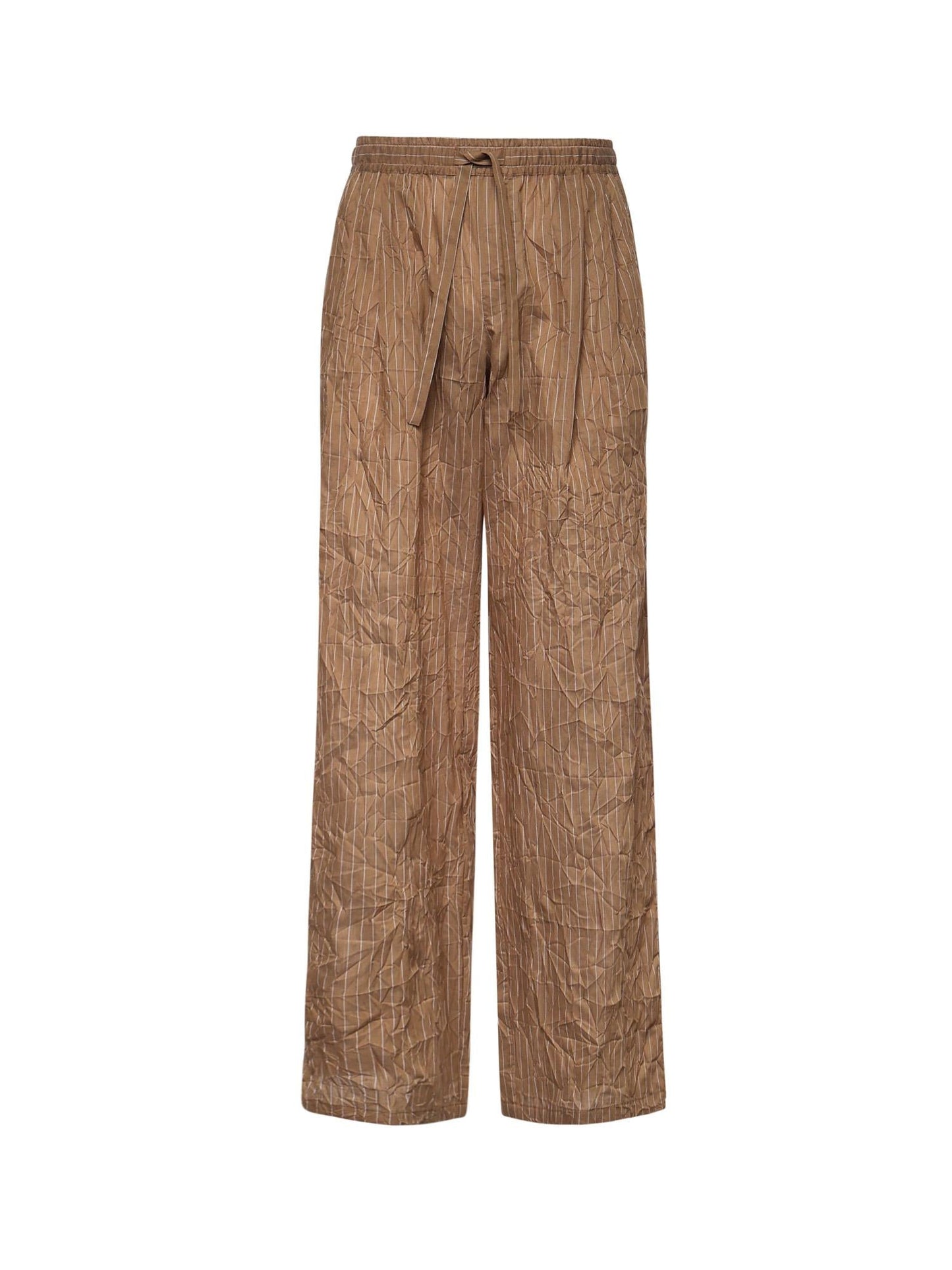 Pantaloni vanity in tessuto rigato froissé