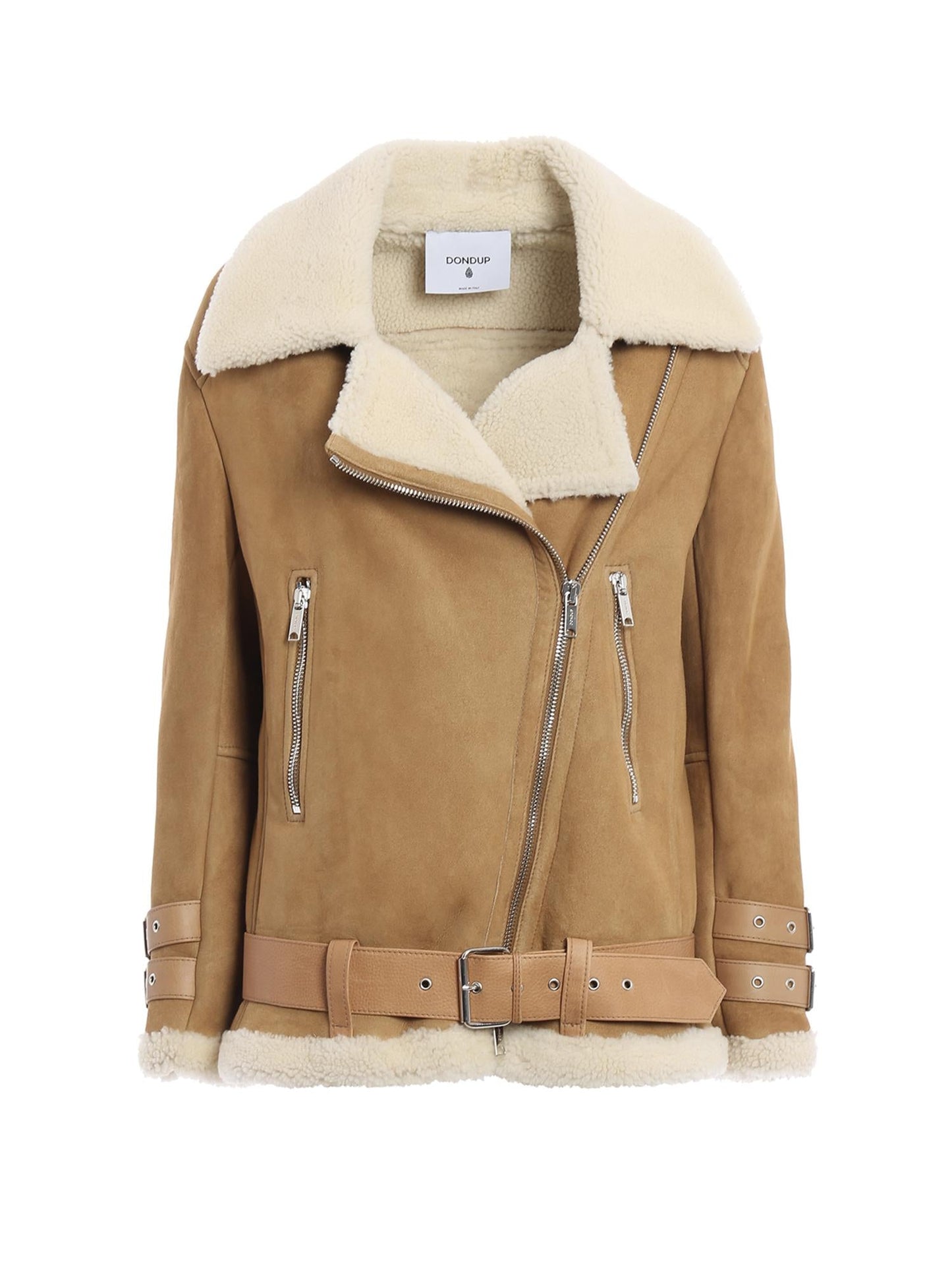 Giacca in suede con shearling