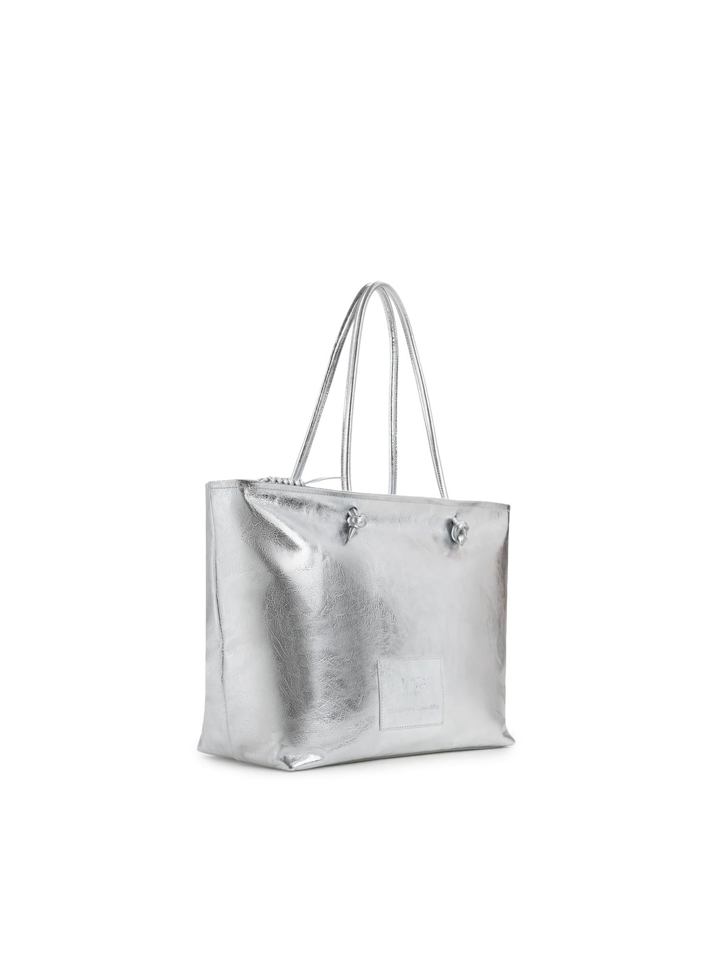 Borsa shopping in pelle con logo