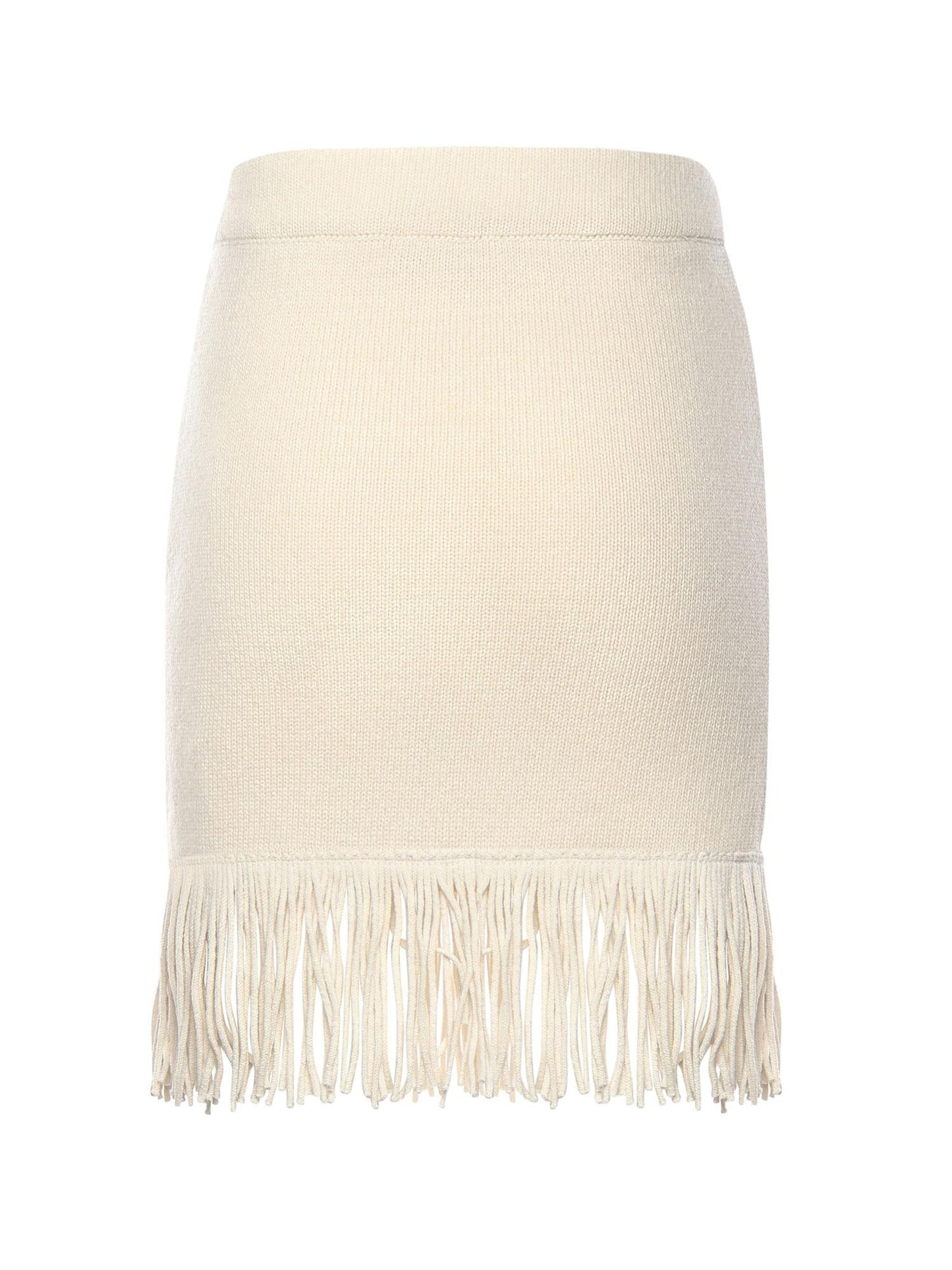 Minigonna in maglia con frange