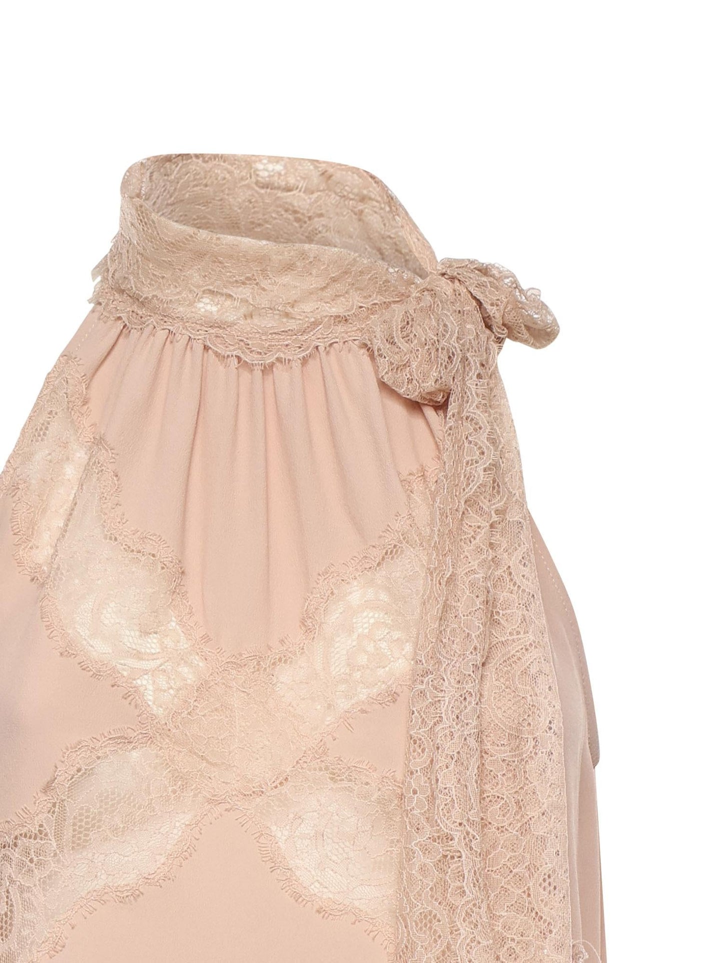 Top con scollo all'americana e pizzo