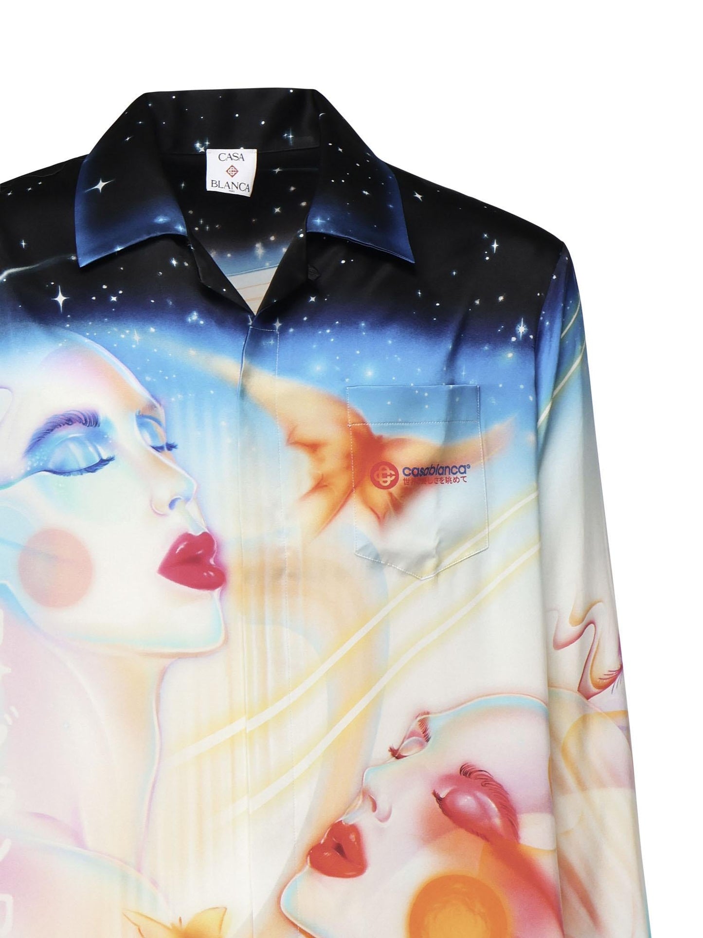Camicia con stampa in seta