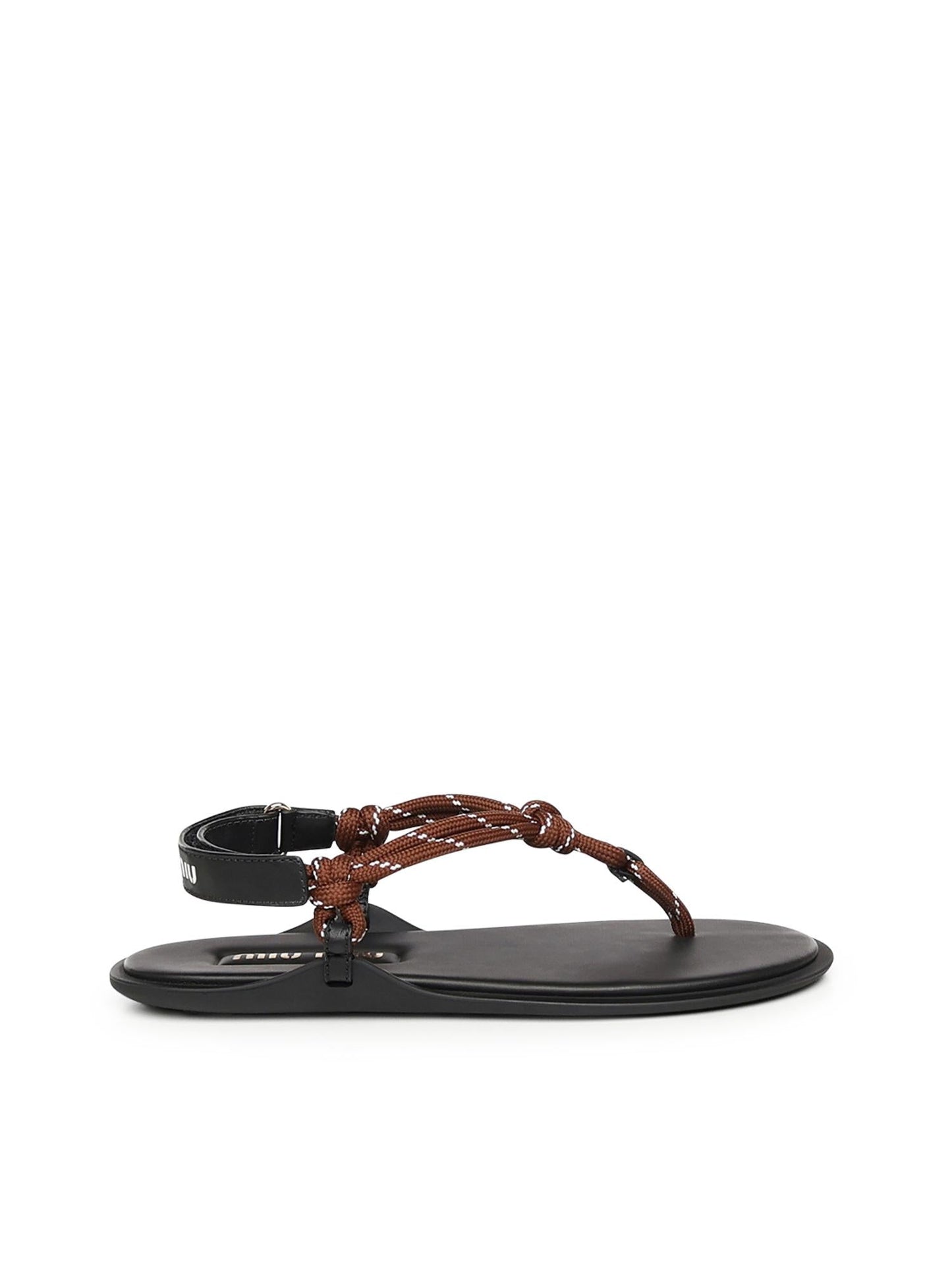 Sandali in pelle con cinturino in corda