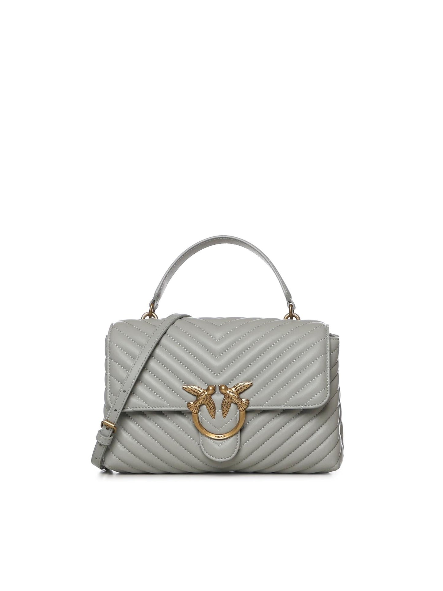 Borsa a mano media Love Bag Puff Chevron in nappa