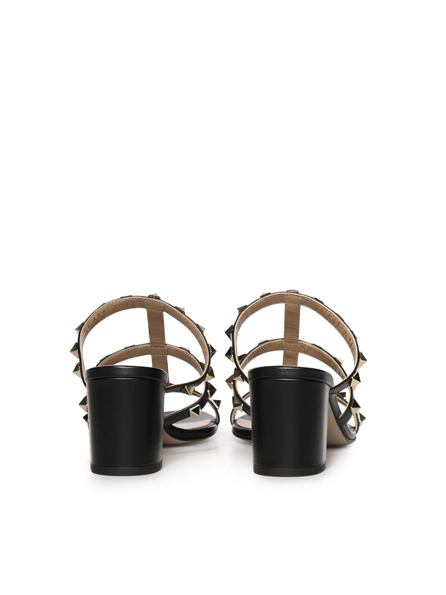 Sandalo slider Rockstud in pelle