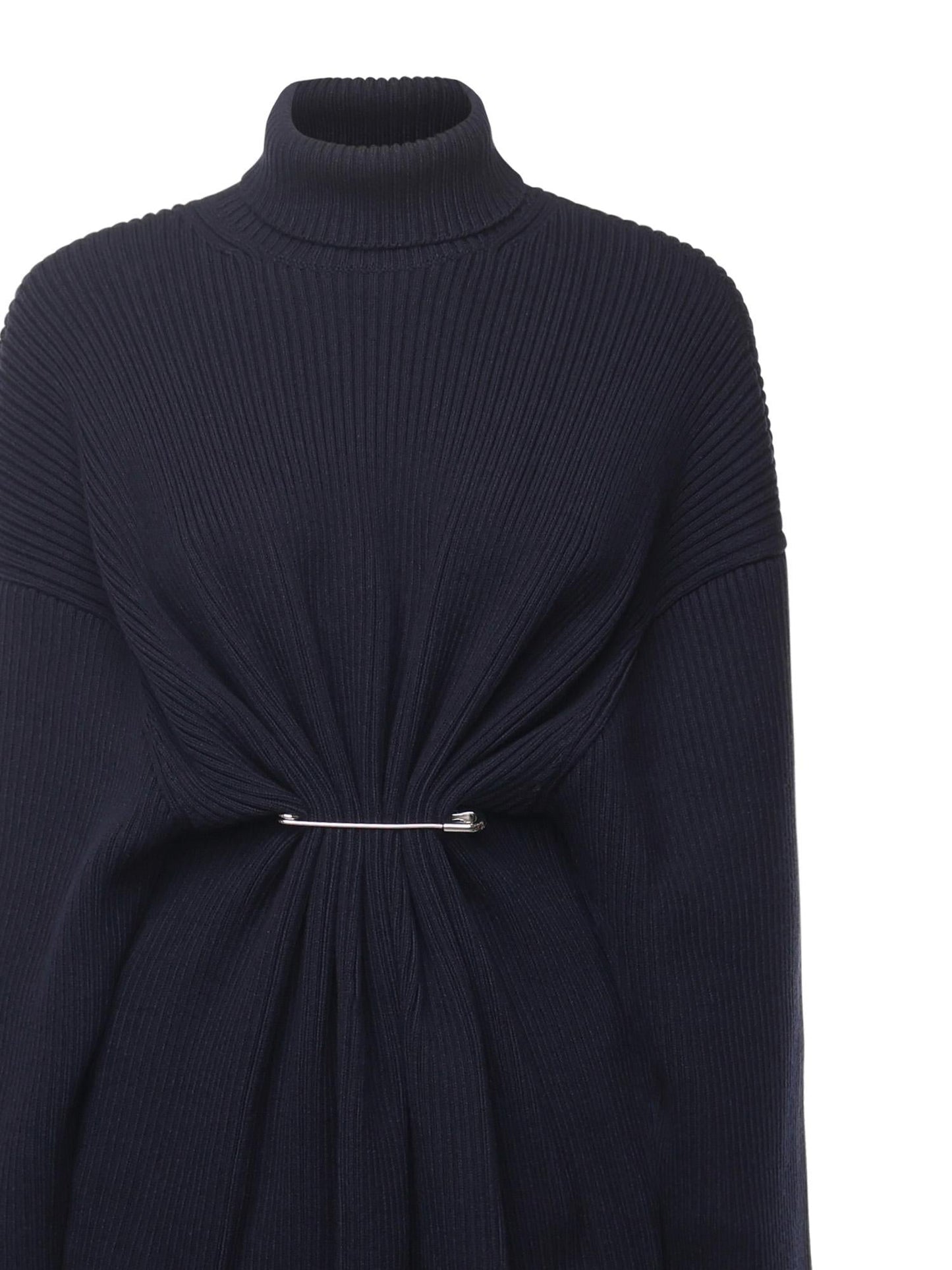 Mini abito Pinched in maglia di lana e cotone