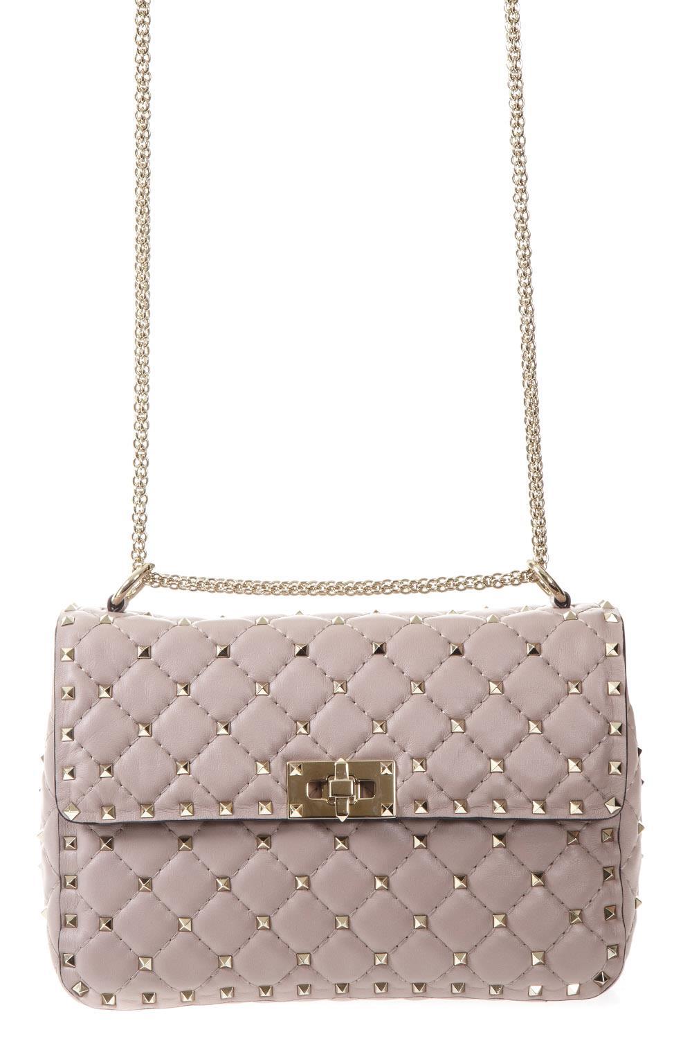 Borsa media con catena Rockstud Spike