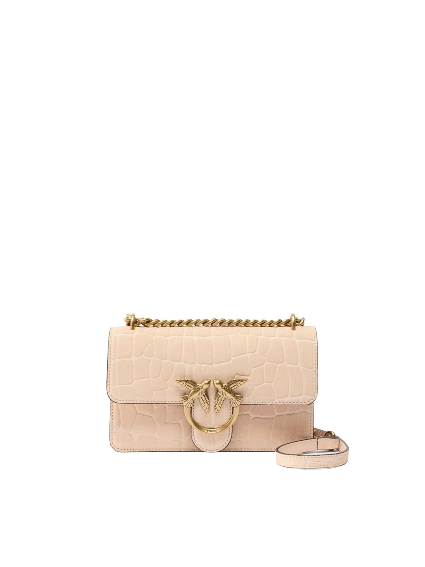 Borsa a tracolla Mini Love Bag One in pelle stampa coccodrillo