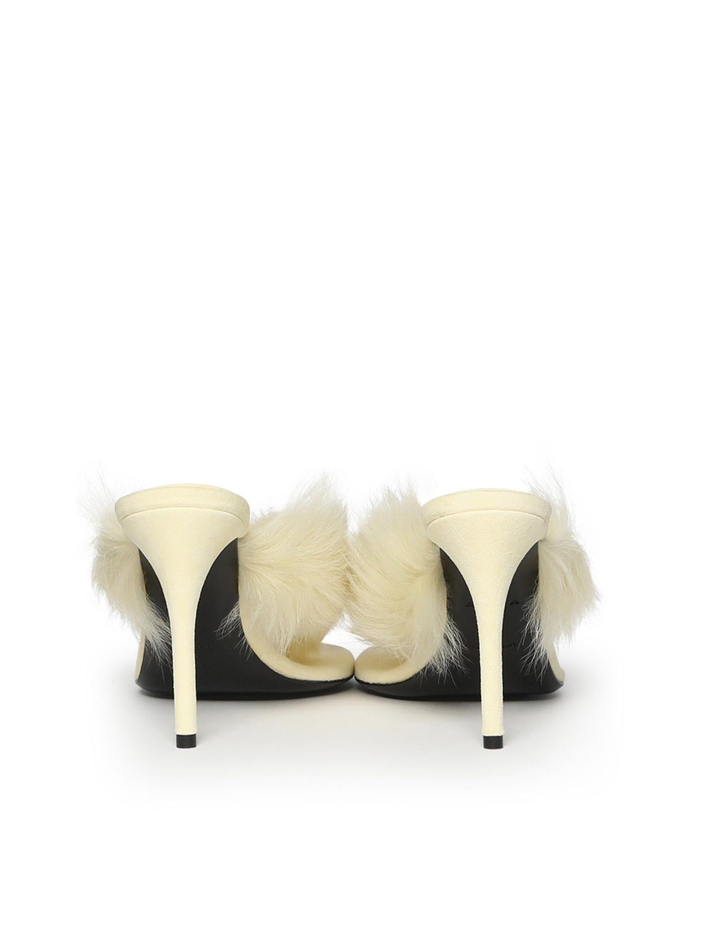 Mule infradito in pelle con shearling