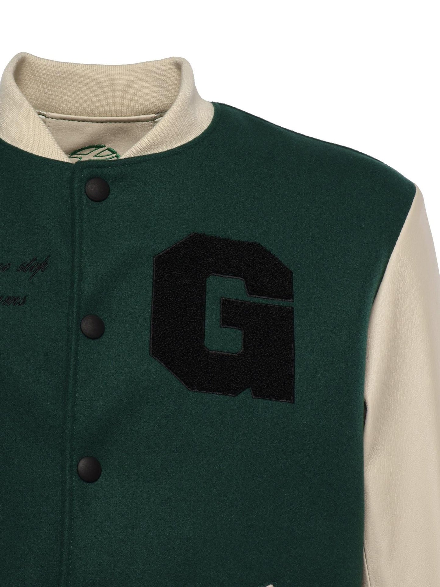 Bomber Varsity in nappa e tessuto