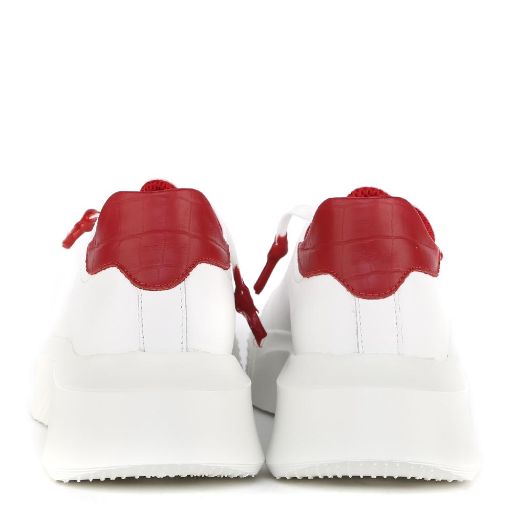 Sneakers nemesis in pelle con talloncino a contrasto