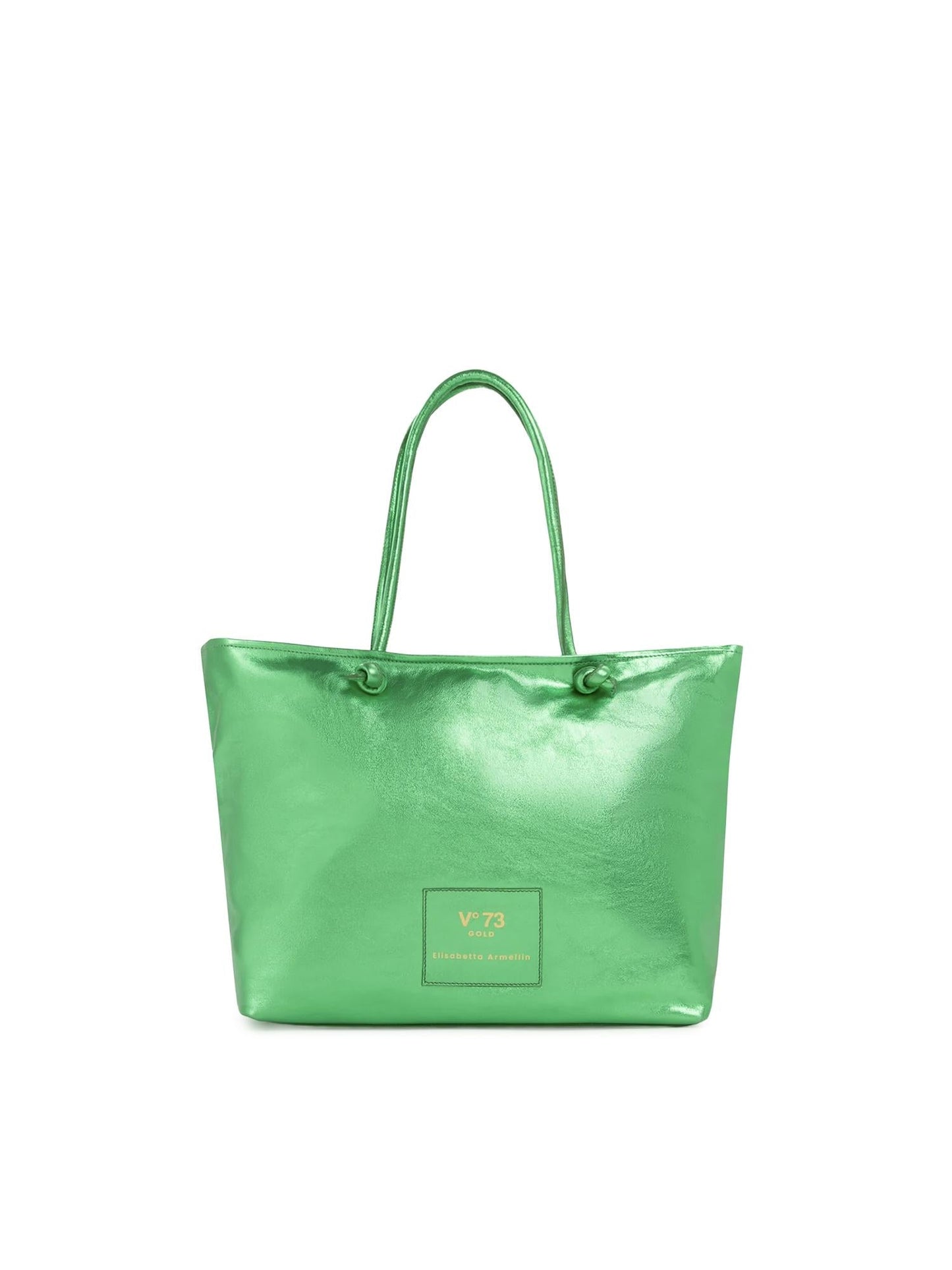 Borsa shopping in pelle con logo