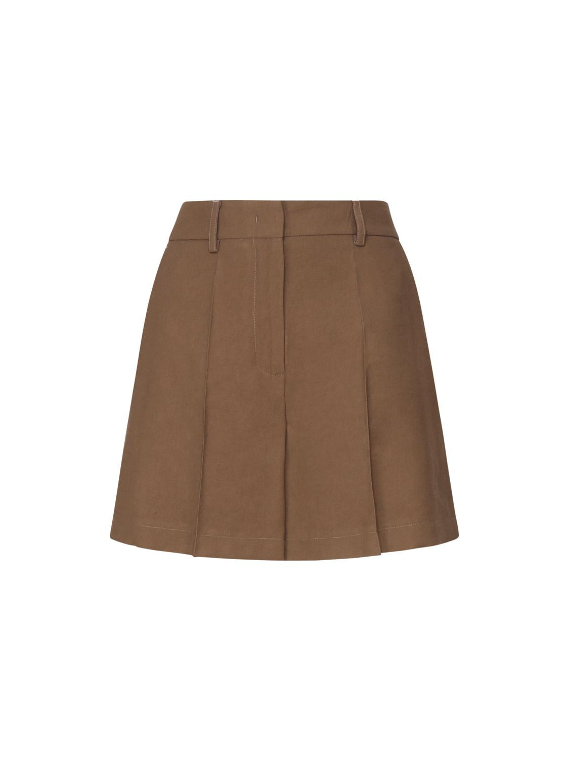 Shorts a pieghe effetto gonna