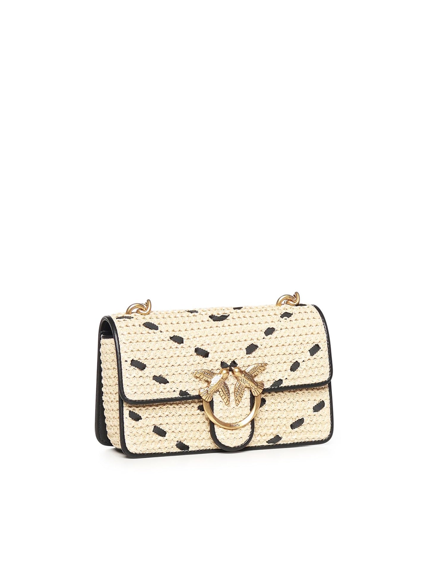 Borsa Mini Love Bag One Light in rafia e pelle
