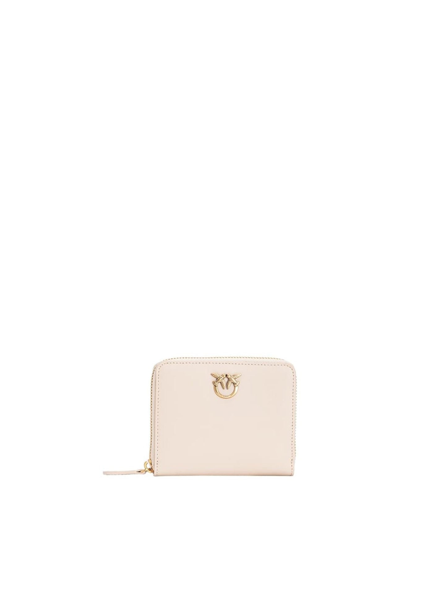 Portafoglio quadrato zip-around in pelle